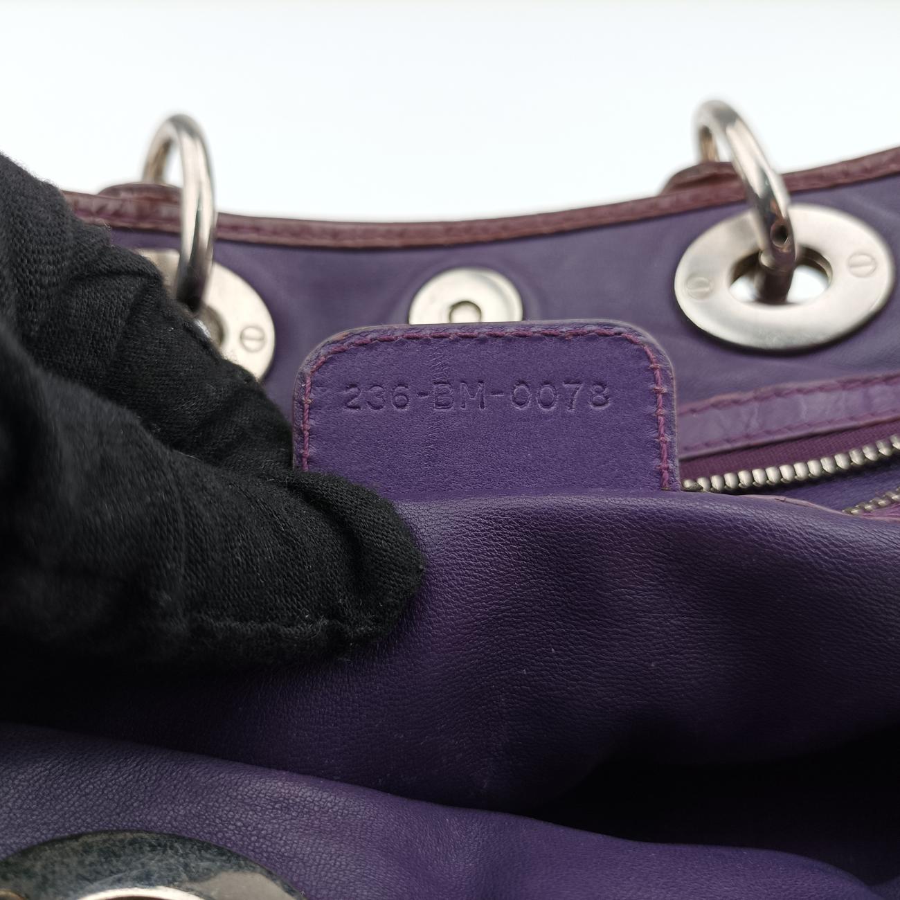 Secondhand Christian Dior Braided Lady Dior Purple x Bordeaux lambskin  handbag | stylenewstar