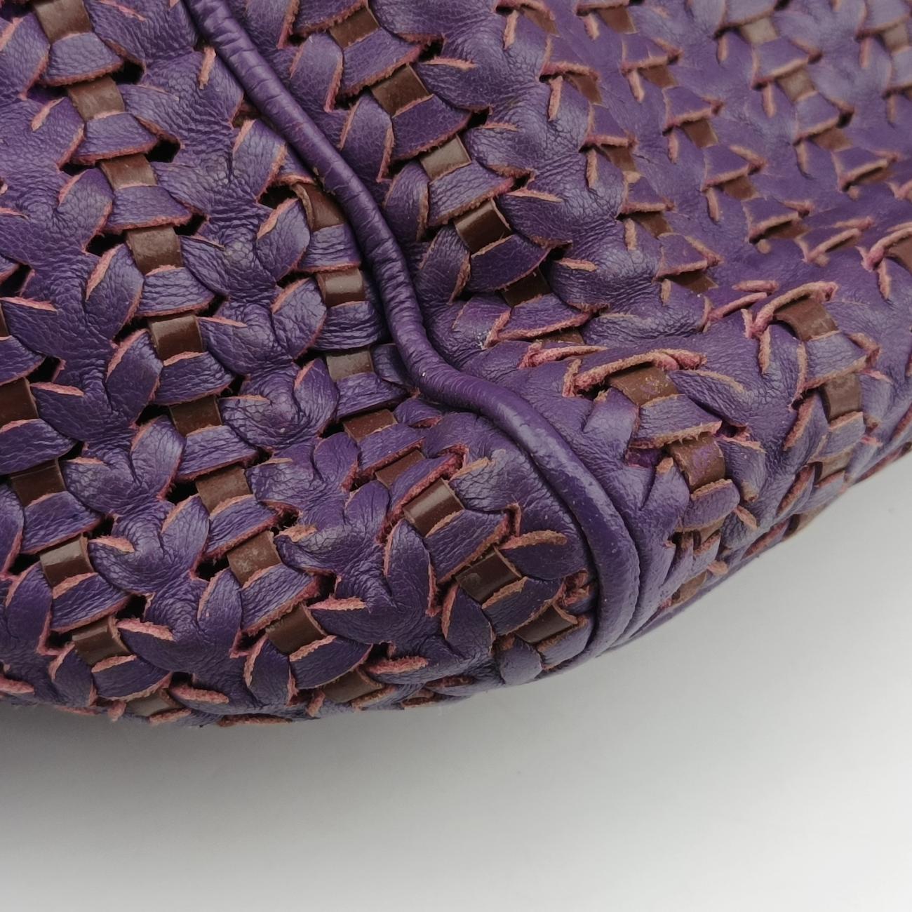 Secondhand Christian Dior Braided Lady Dior Purple x Bordeaux lambskin  handbag | stylenewstar