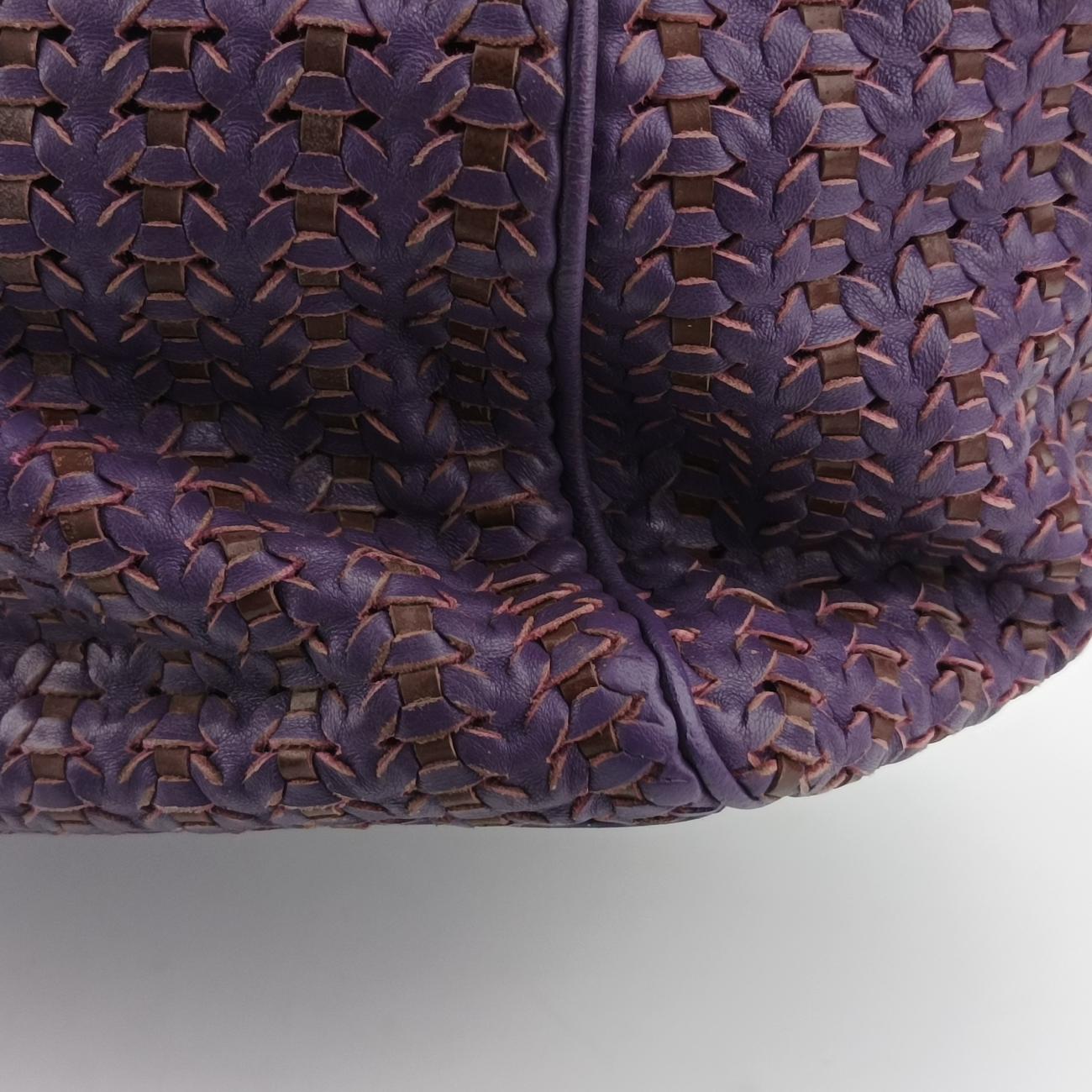 Secondhand Christian Dior Braided Lady Dior Purple x Bordeaux lambskin  handbag | stylenewstar