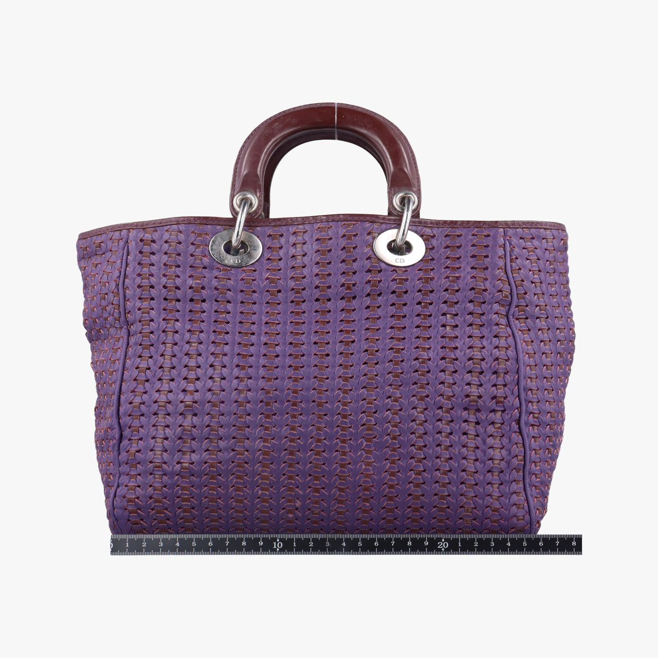 Secondhand Christian Dior Braided Lady Dior Purple x Bordeaux lambskin  handbag | stylenewstar