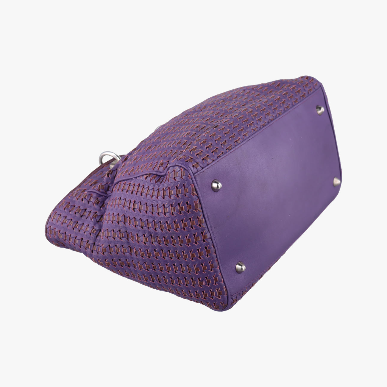 Secondhand Christian Dior Braided Lady Dior Purple x Bordeaux lambskin  handbag | stylenewstar