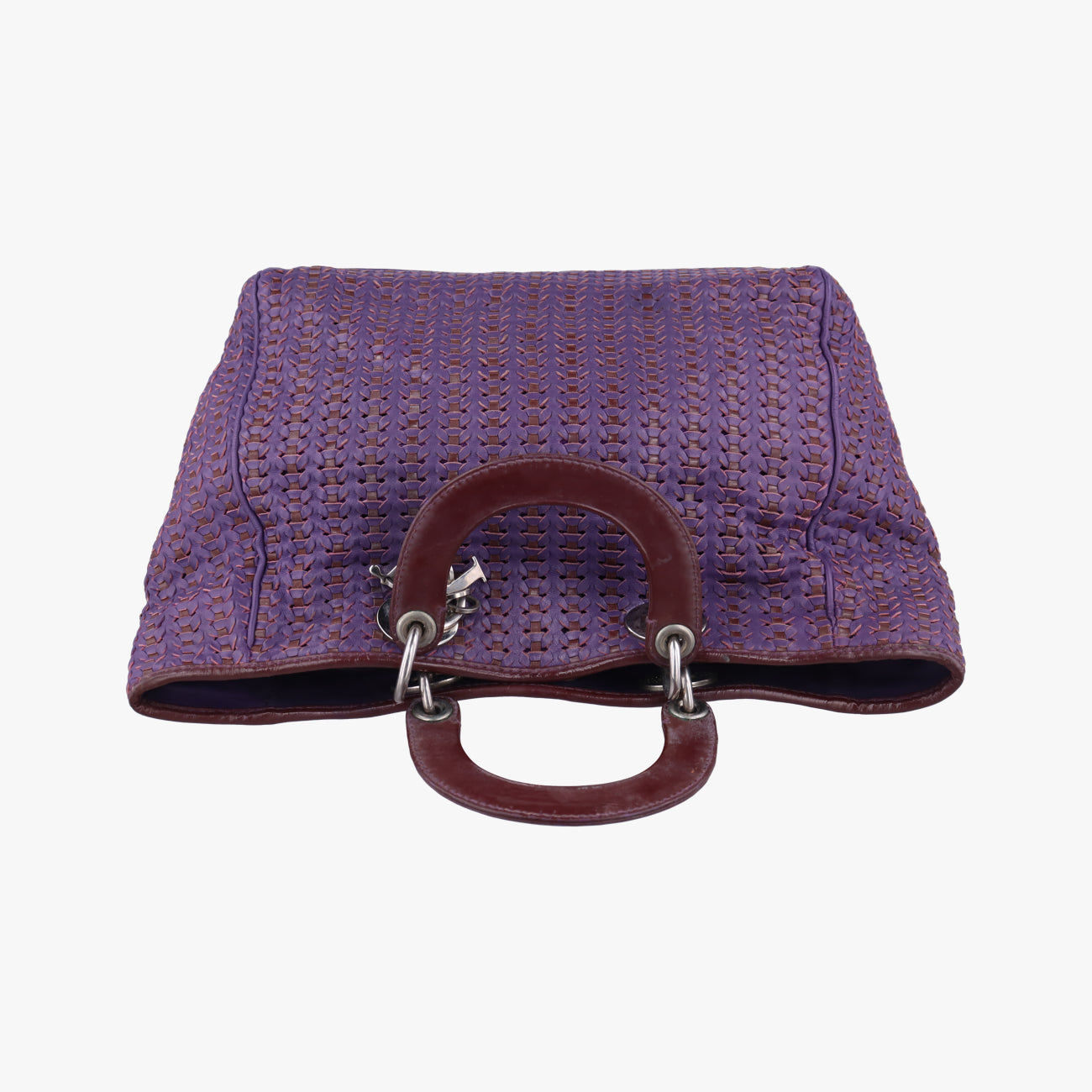 Secondhand Christian Dior Braided Lady Dior Purple x Bordeaux lambskin  handbag | stylenewstar