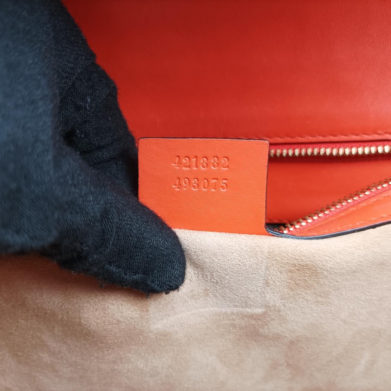 Secondhand Gucci Sylvie Orange x Red x Navy Leather 421882 shoulderbag | stylenewstar
