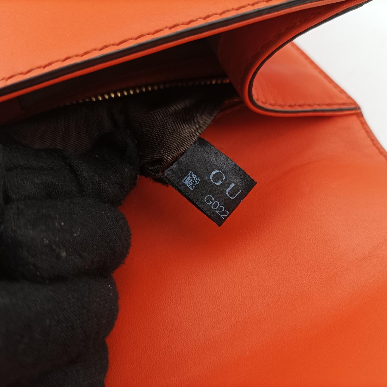 Secondhand Gucci Sylvie Orange x Red x Navy Leather 421882 shoulderbag | stylenewstar