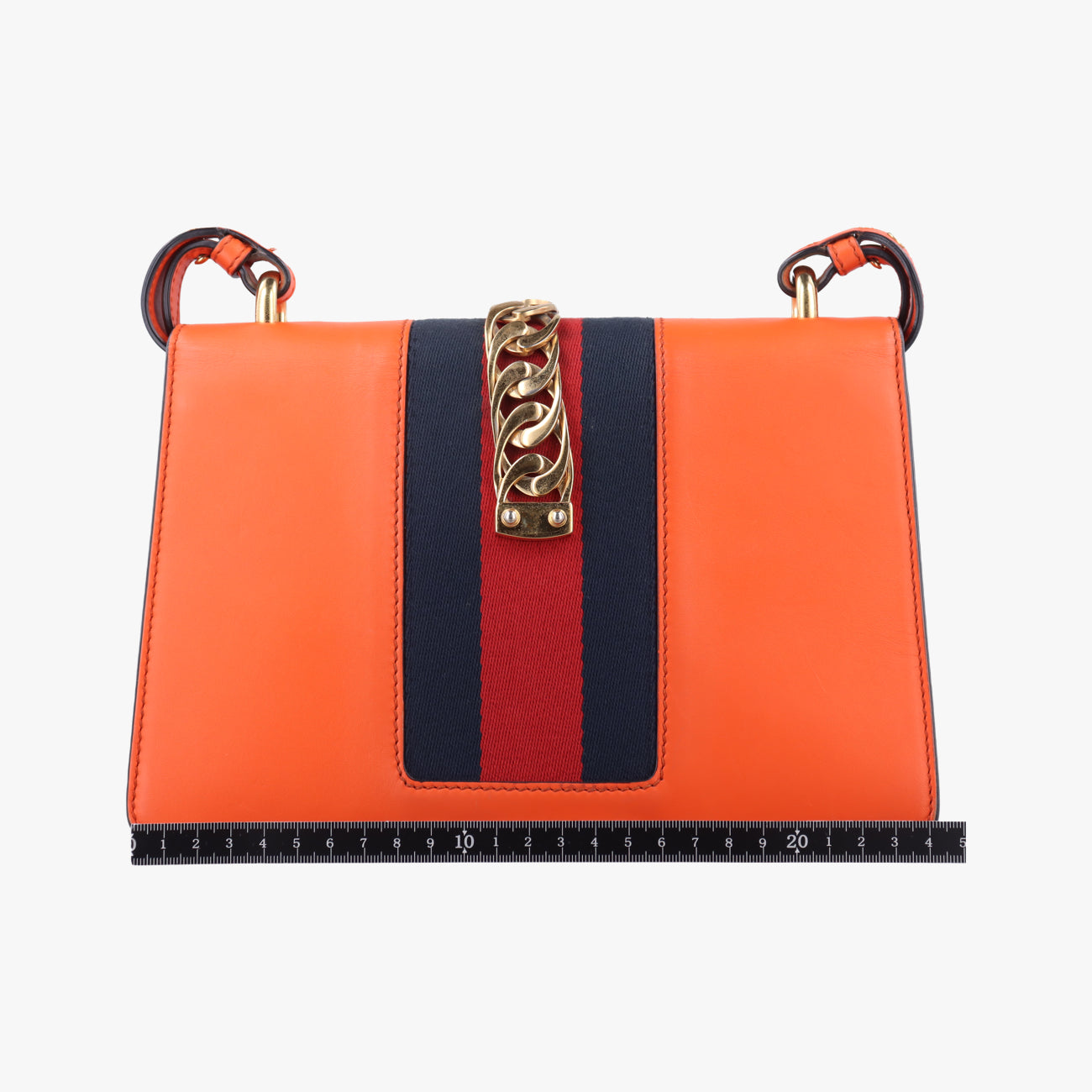 Secondhand Gucci Sylvie Orange x Red x Navy Leather 421882 shoulderbag | stylenewstar