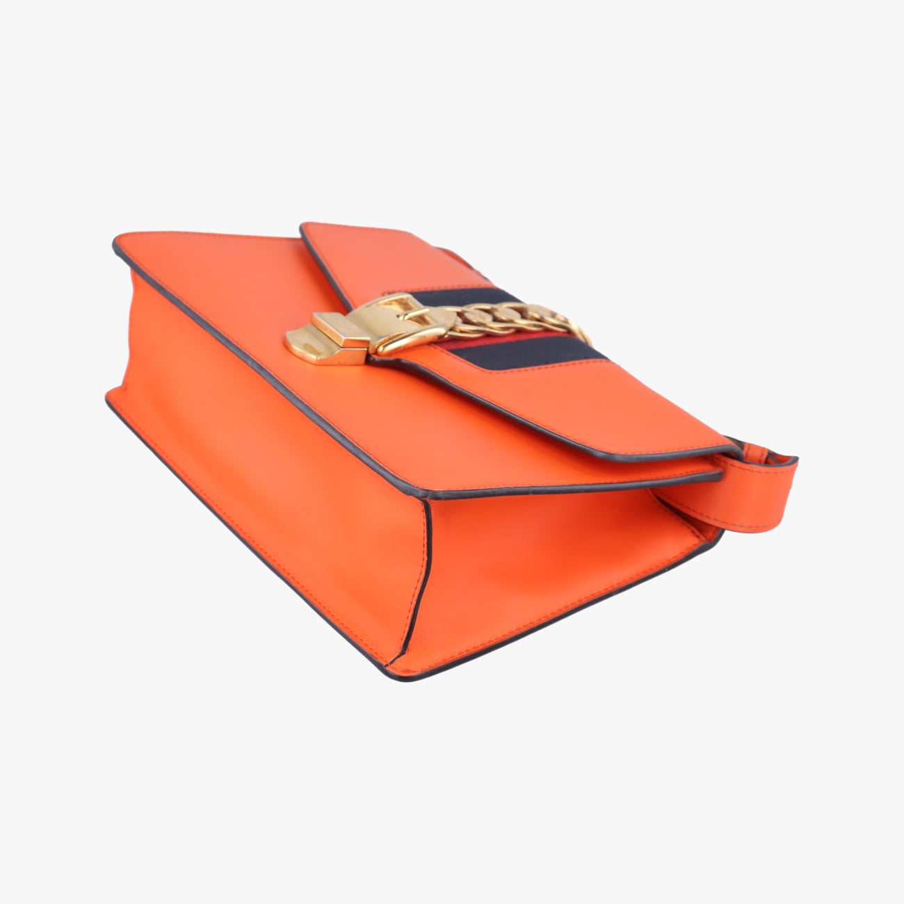 Secondhand Gucci Sylvie Orange x Red x Navy Leather 421882 shoulderbag | stylenewstar