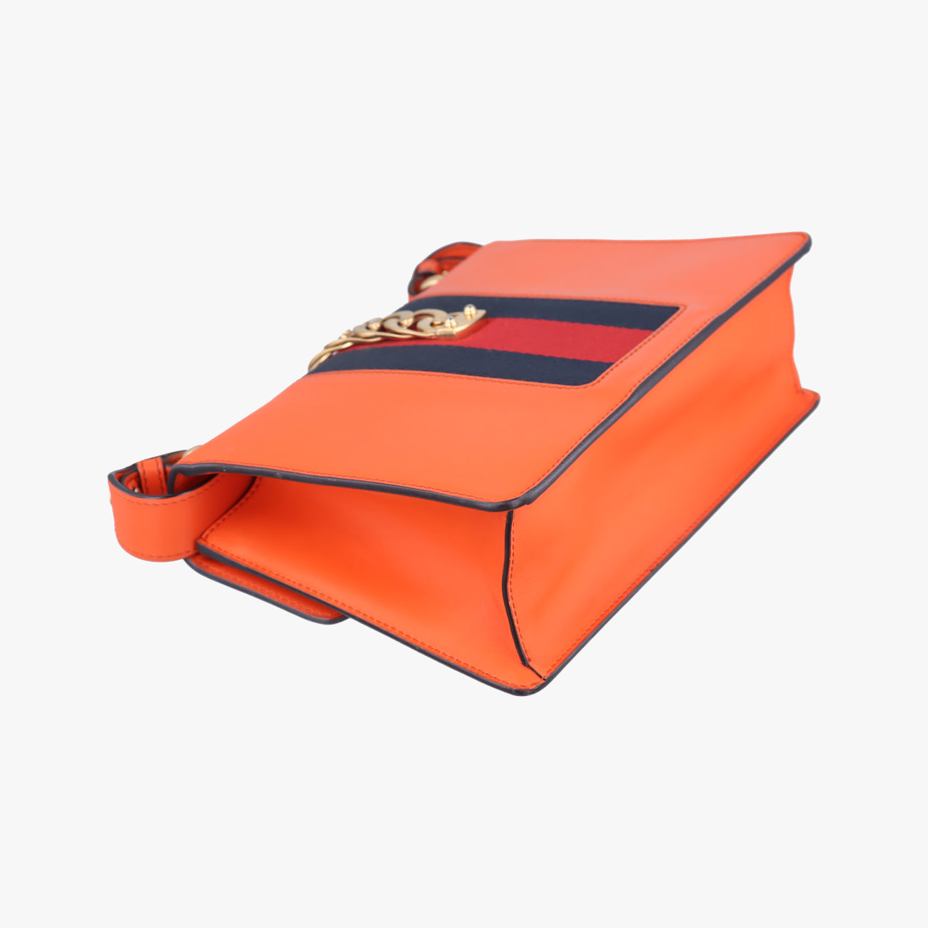 Secondhand Gucci Sylvie Orange x Red x Navy Leather 421882 shoulderbag | stylenewstar
