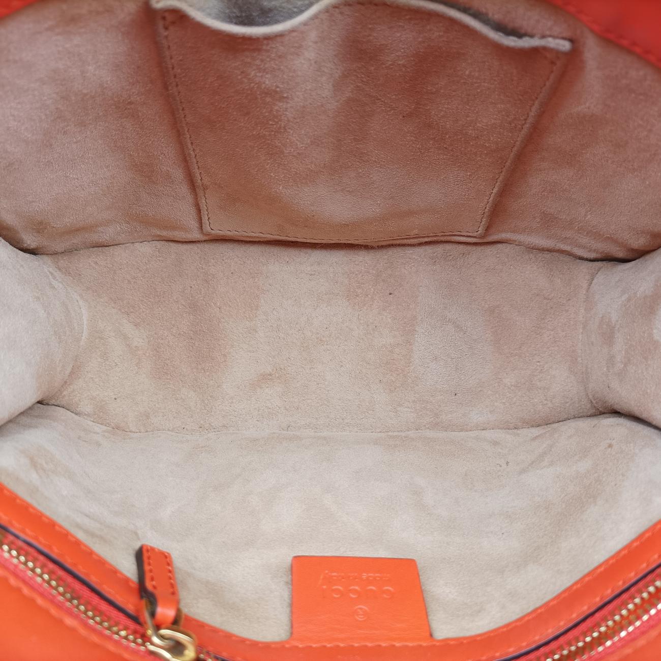 Secondhand Gucci Sylvie Orange x Red x Navy Leather 421882 shoulderbag | stylenewstar