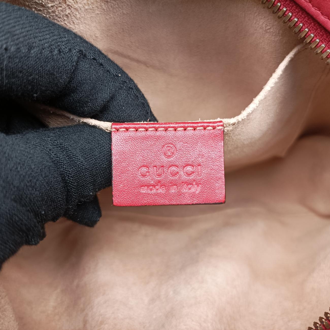 Pre-owned Gucci GG Marmont Red Leather 447632 shoulderbag | stylenewstar