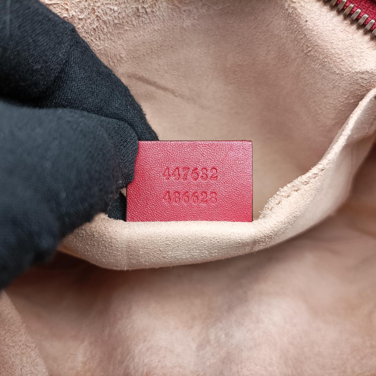 Pre-owned Gucci GG Marmont Red Leather 447632 shoulderbag | stylenewstar