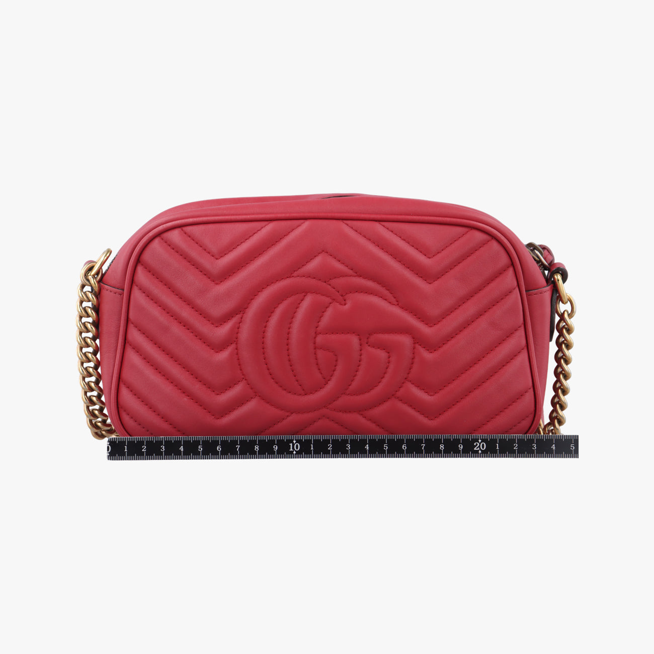 Pre-owned Gucci GG Marmont Red Leather 447632 shoulderbag | stylenewstar
