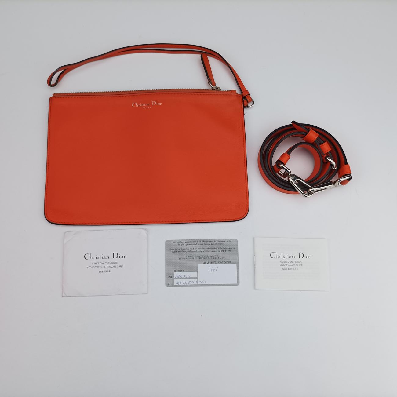 Secondhand Christian Dior Diorissimo Orange Leather  shoulderbag | stylenewstar