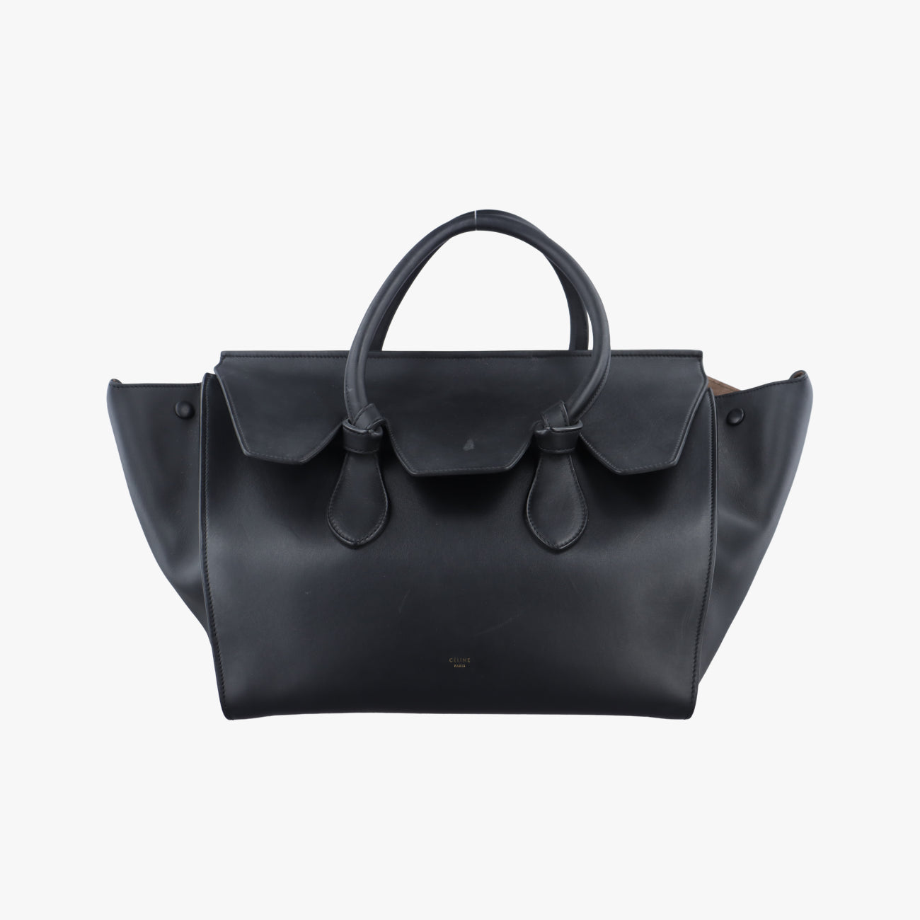 Pre-owned Celine TIE Black Leather  handbag | stylenewstar