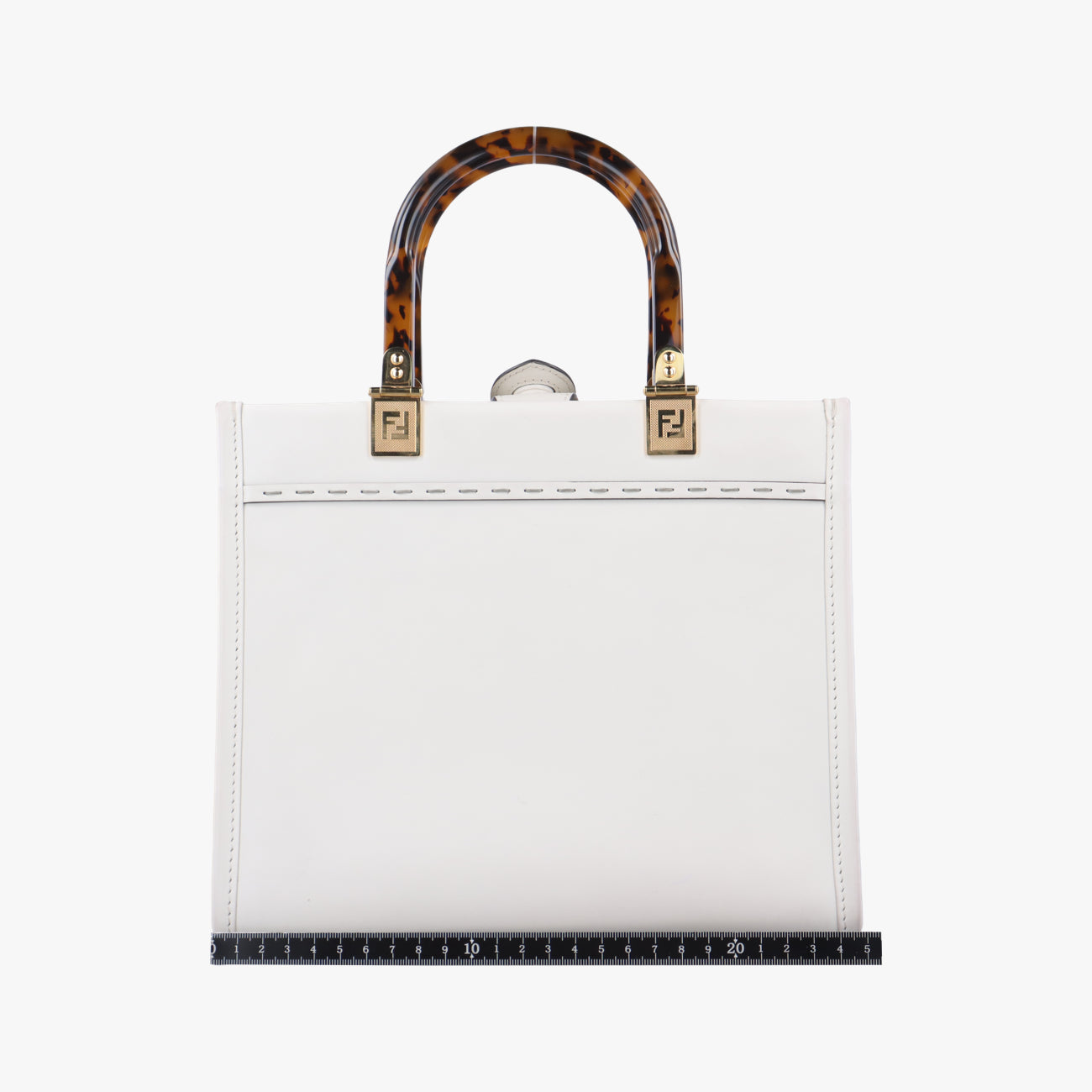 Pre-owned Fendi Sunshine White Leather 8BH394 handbag | stylenewstar
