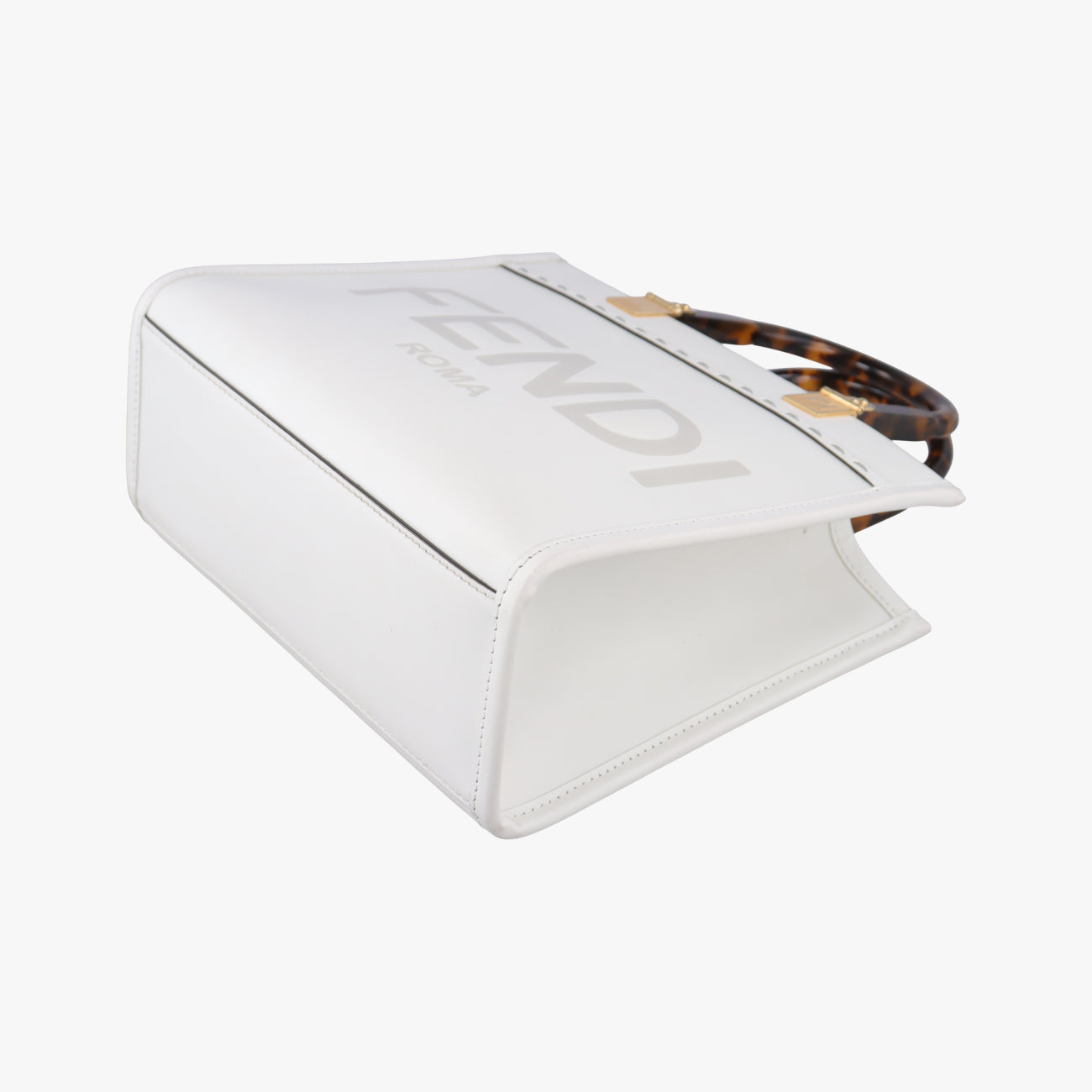 Pre-owned Fendi Sunshine White Leather 8BH394 handbag | stylenewstar