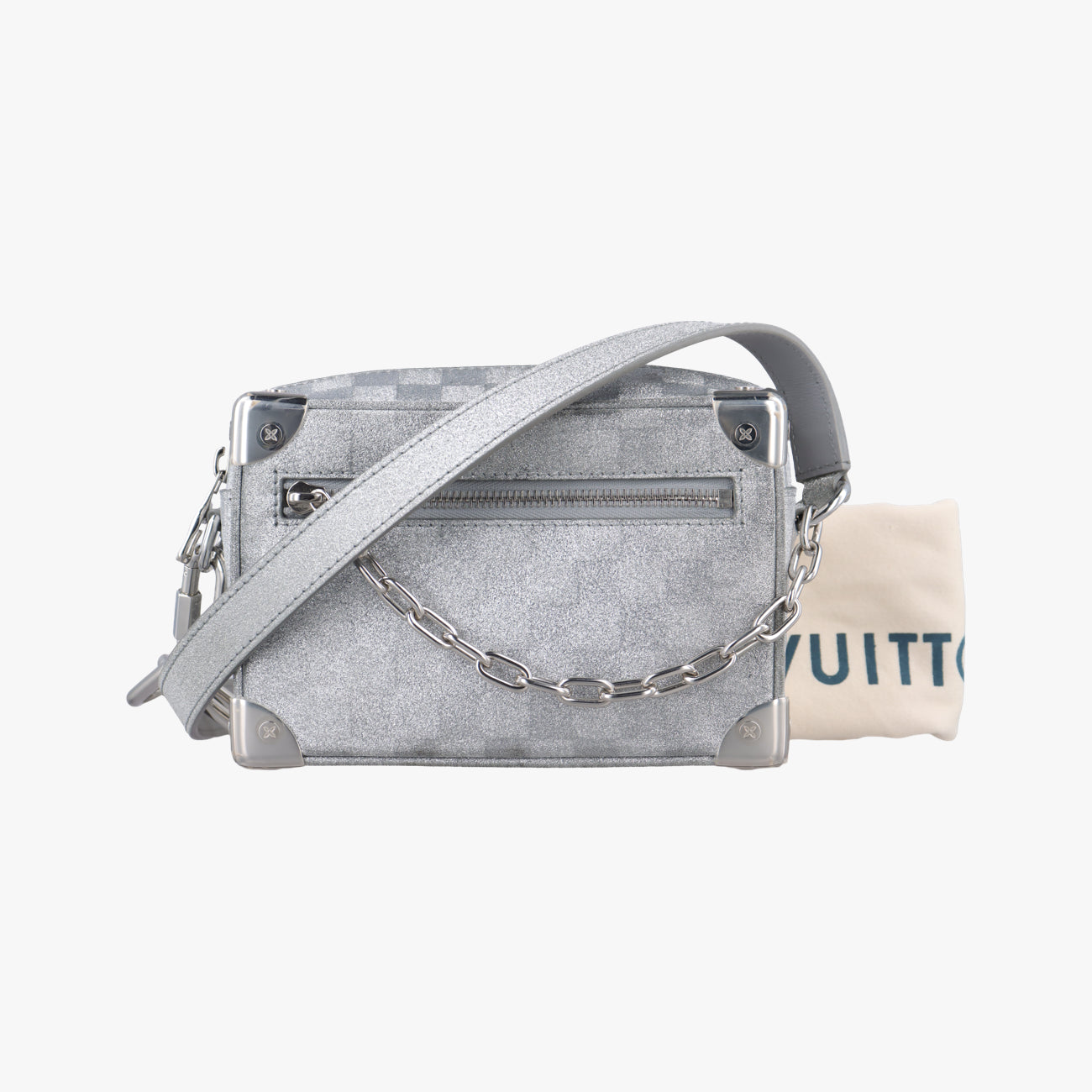 Pre-owned Louis Vuitton Mini Soft Trunk Silver Leather M59726 shoulderbag | stylenewstar