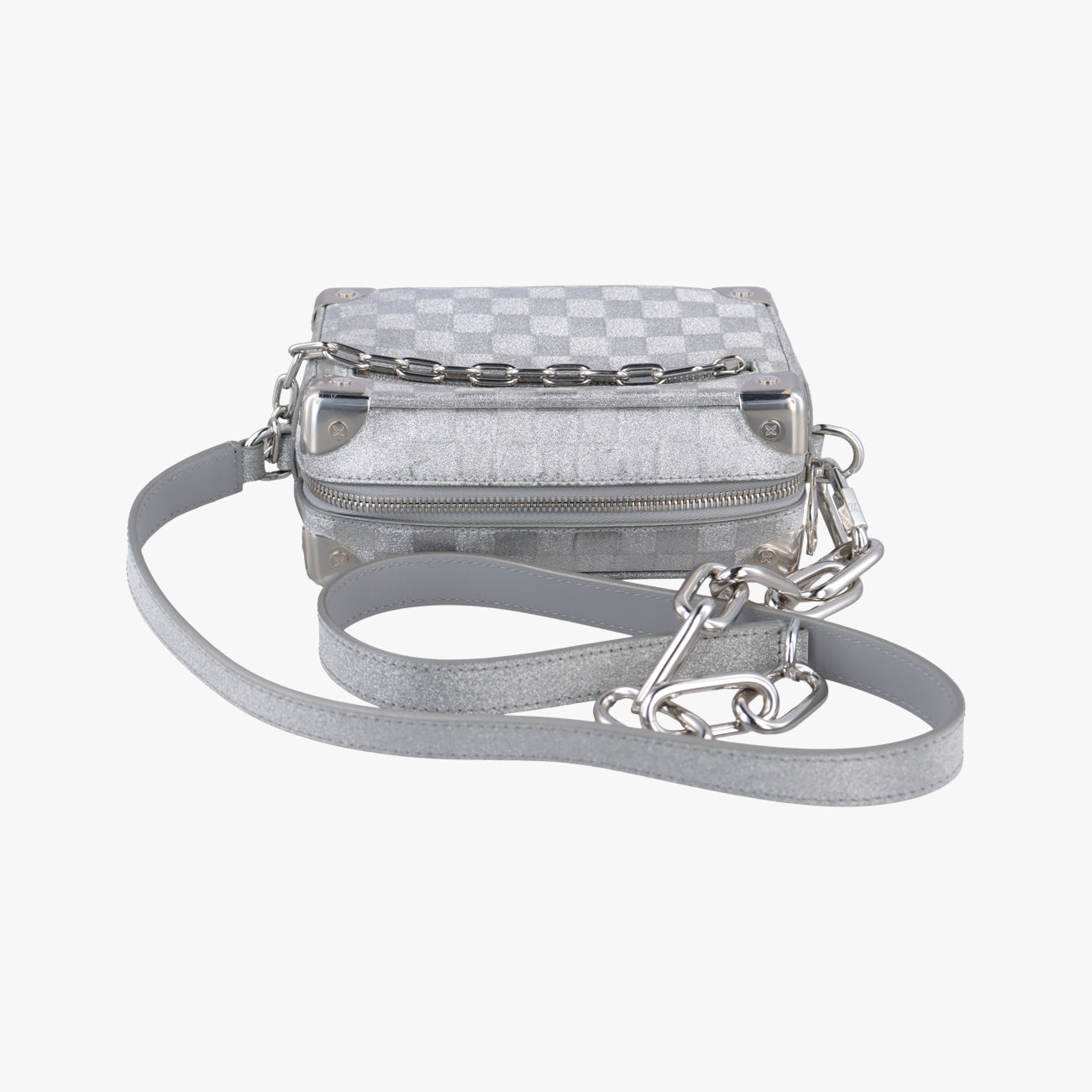 Pre-owned Louis Vuitton Mini Soft Trunk Silver Leather M59726 shoulderbag | stylenewstar