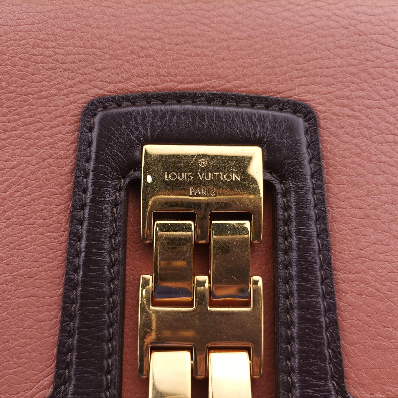 Pre-owned Louis Vuitton Collection Trapezio Pink×Brown leather M97086 shoulderbag | stylenewstar