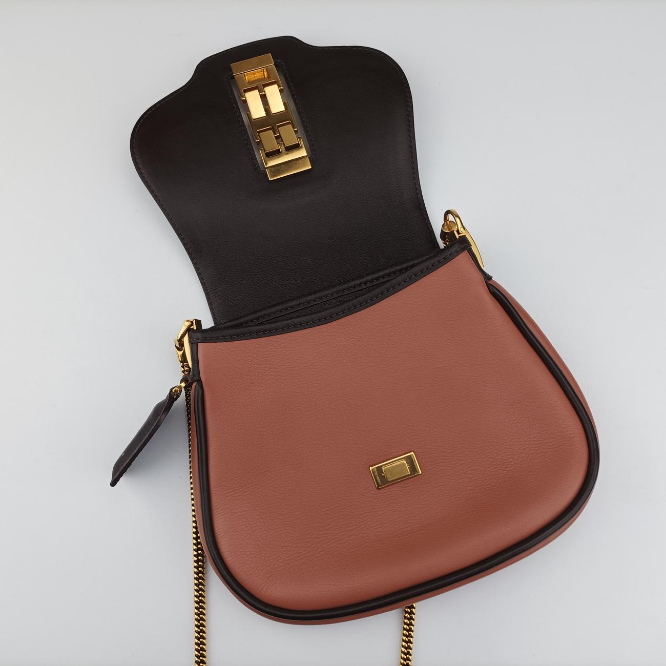 Pre-owned Louis Vuitton Collection Trapezio Pink×Brown leather M97086 shoulderbag | stylenewstar