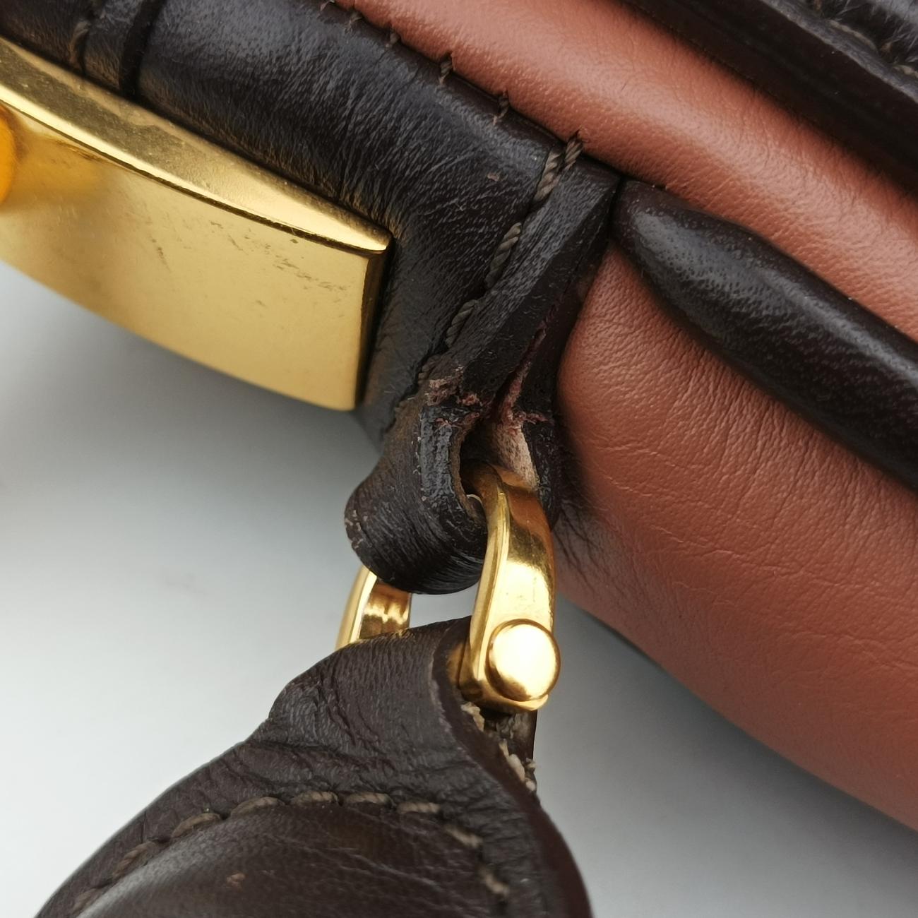 Pre-owned Louis Vuitton Collection Trapezio Pink×Brown leather M97086 shoulderbag | stylenewstar