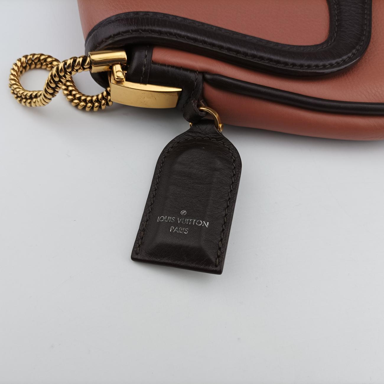 Pre-owned Louis Vuitton Collection Trapezio Pink×Brown leather M97086 shoulderbag | stylenewstar
