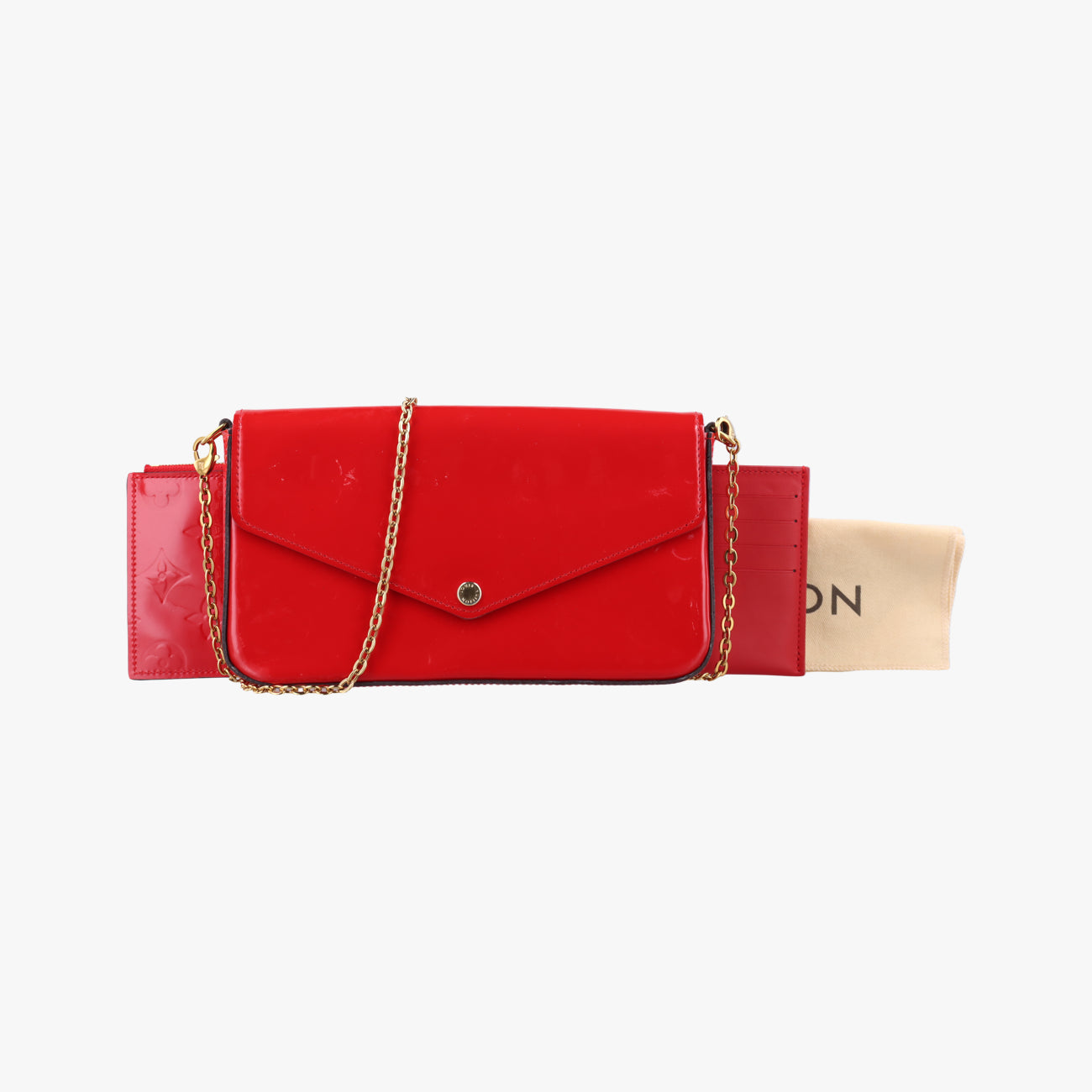 Pre-owned Louis Vuitton Pochette FéLICIE CERISE Vernis M61293 shoulderbag | stylenewstar