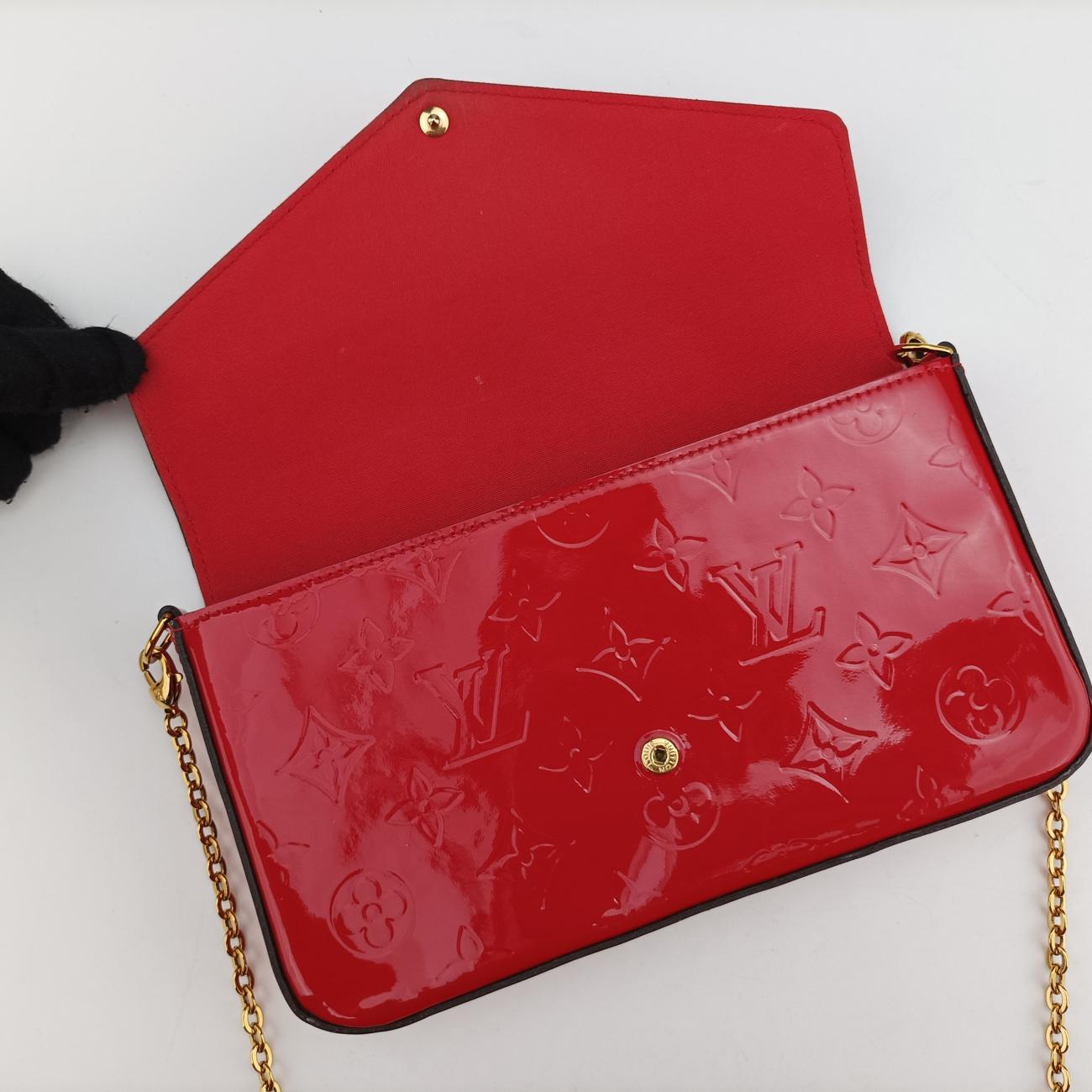 Pre-owned Louis Vuitton Pochette FéLICIE CERISE Vernis M61293 shoulderbag | stylenewstar