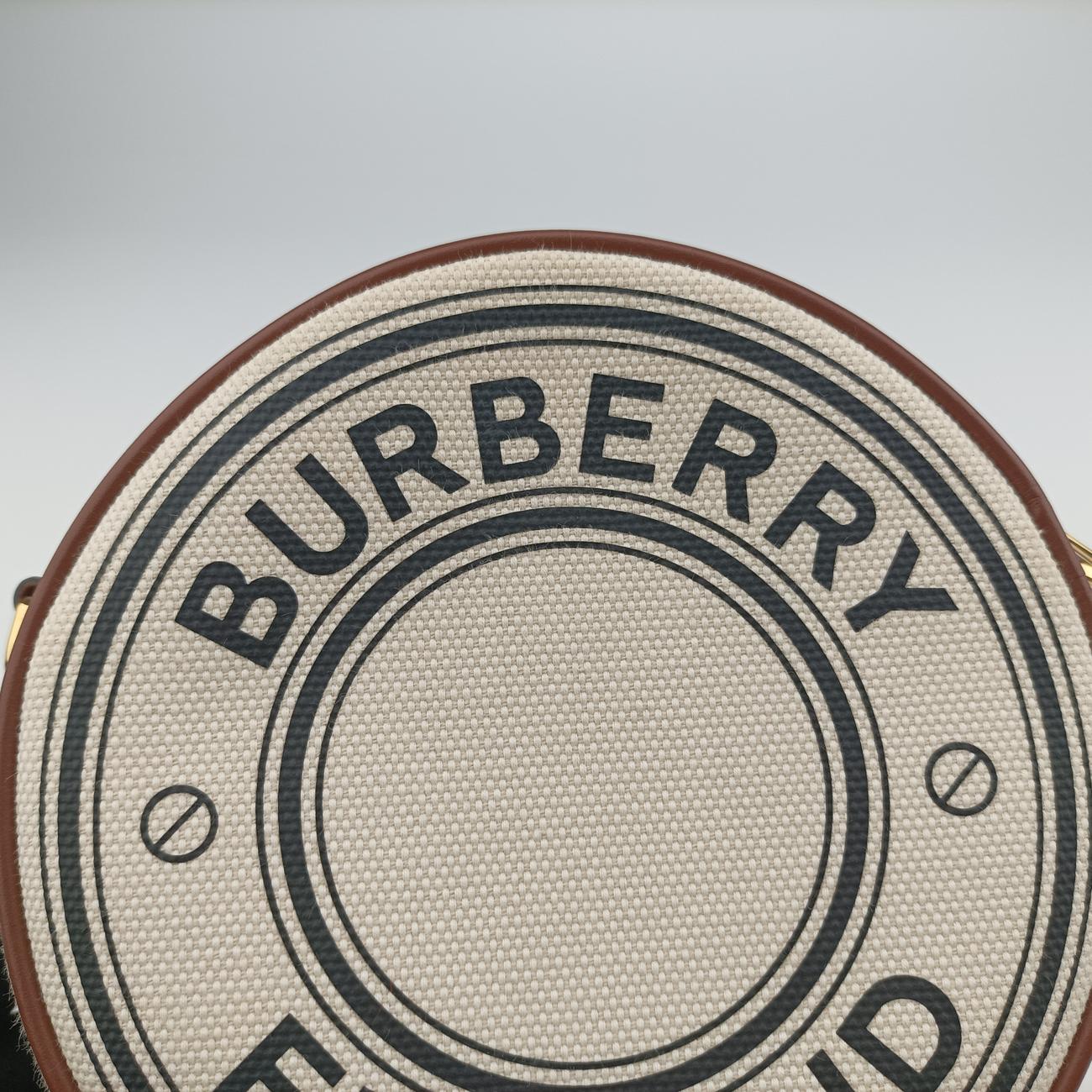 Pre-owned Burberry LOUISE Beige×Brown Canvas x Leather  shoulderbag | stylenewstar