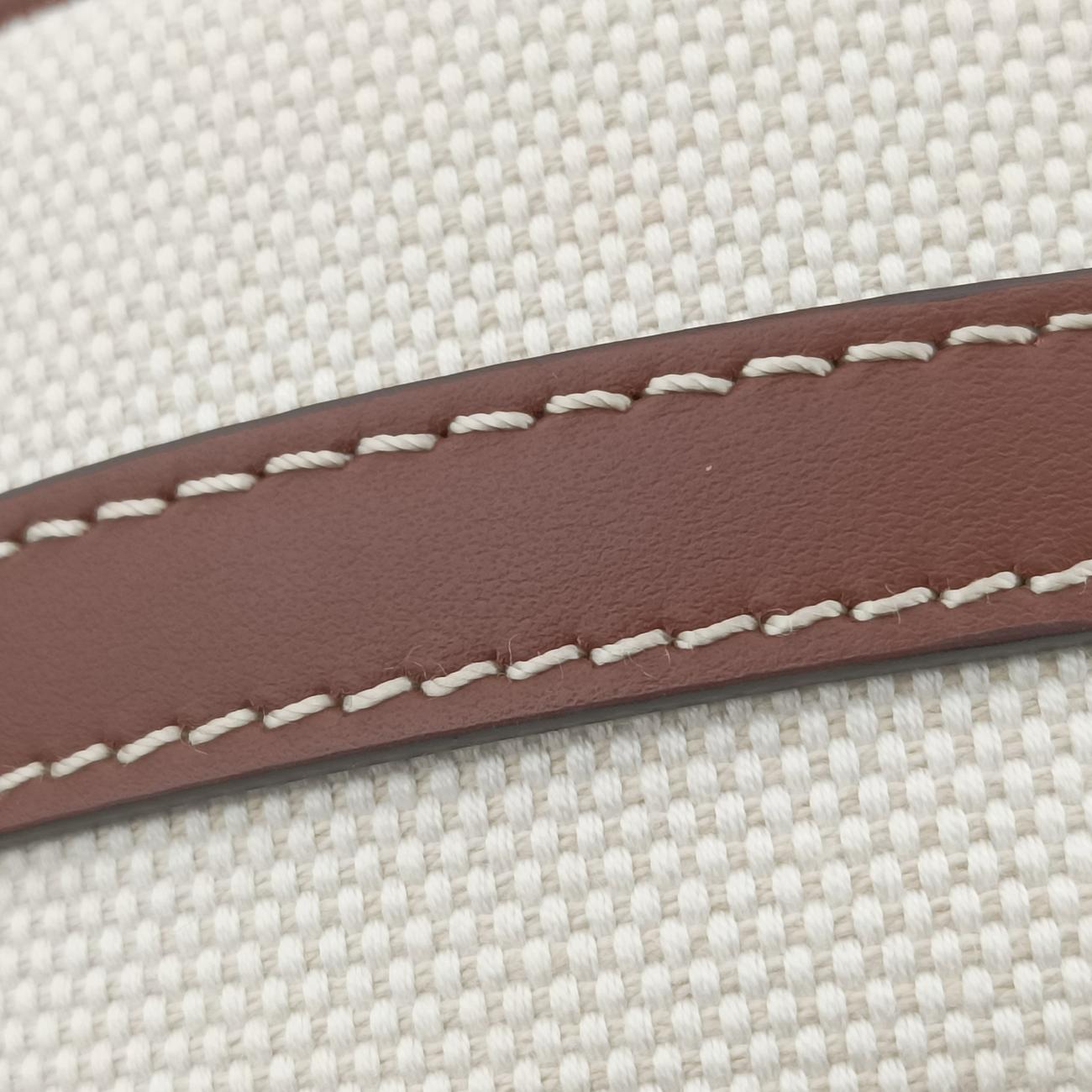 Pre-owned Burberry LOUISE Beige×Brown Canvas x Leather  shoulderbag | stylenewstar