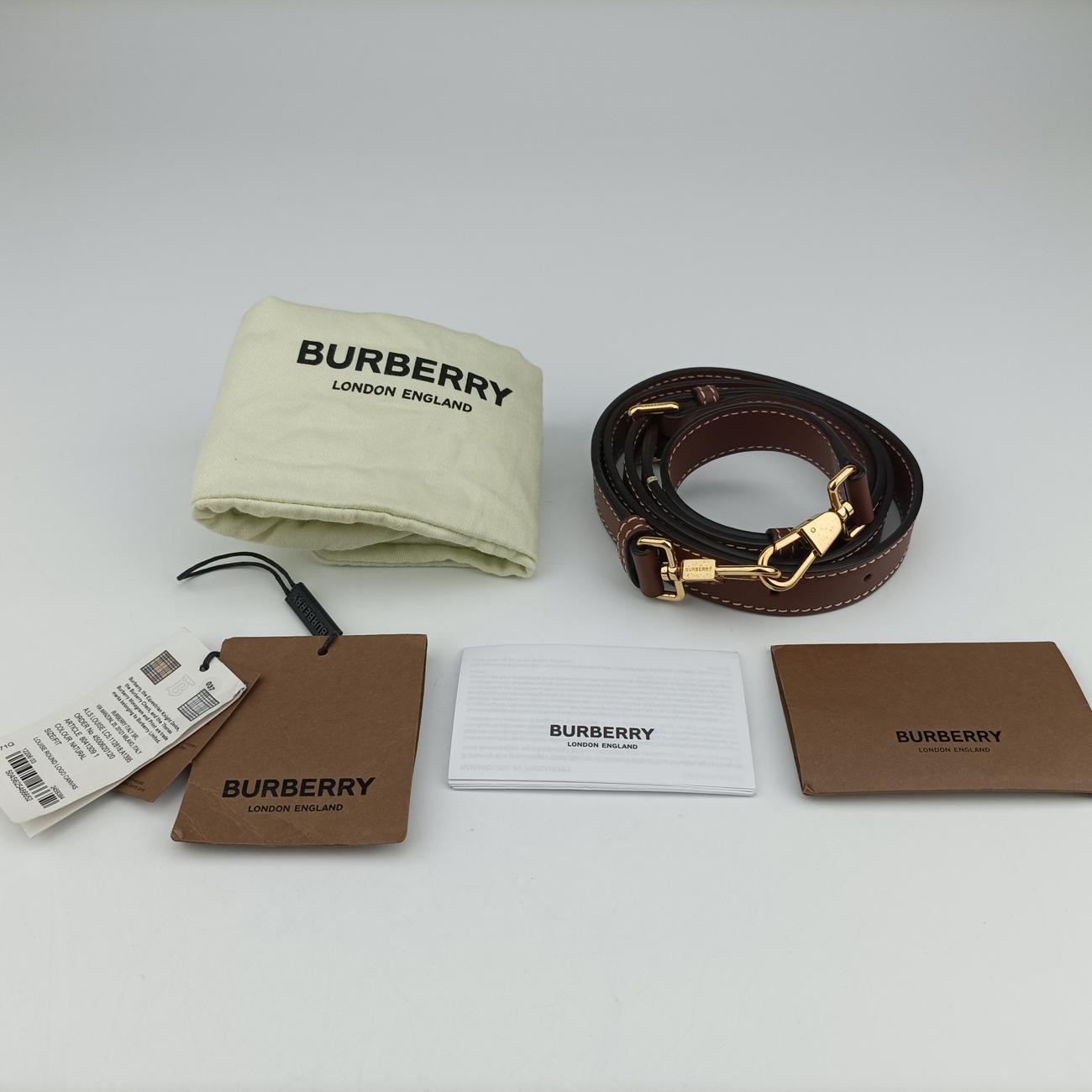 Pre-owned Burberry LOUISE Beige×Brown Canvas x Leather  shoulderbag | stylenewstar