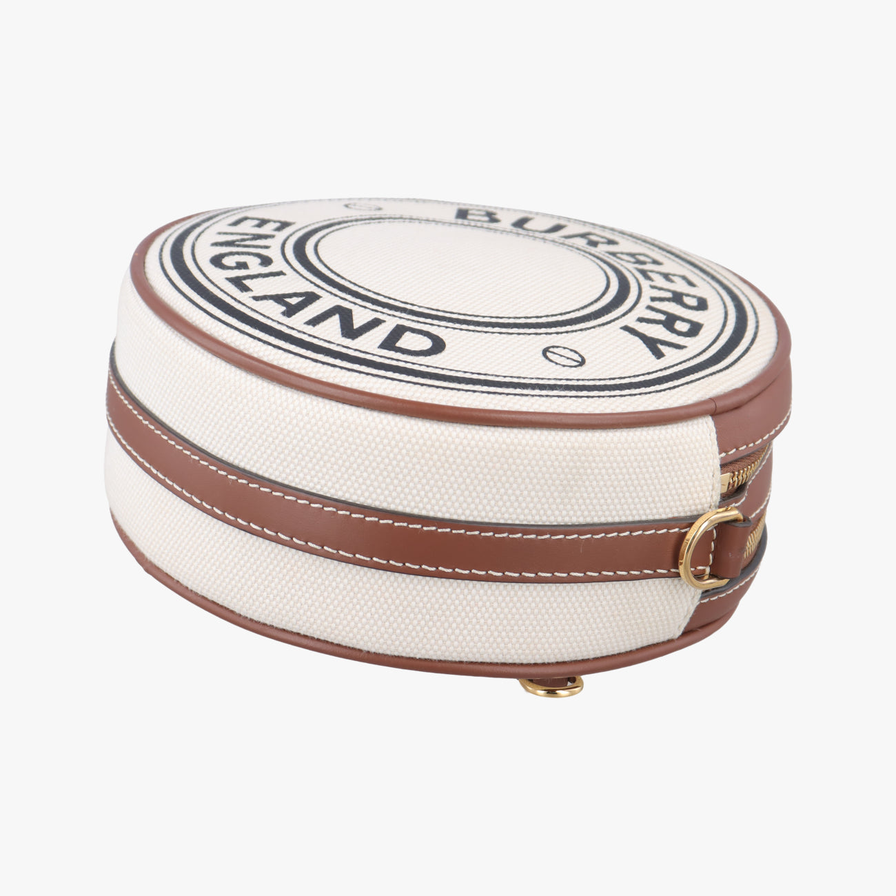 Pre-owned Burberry LOUISE Beige×Brown Canvas x Leather  shoulderbag | stylenewstar