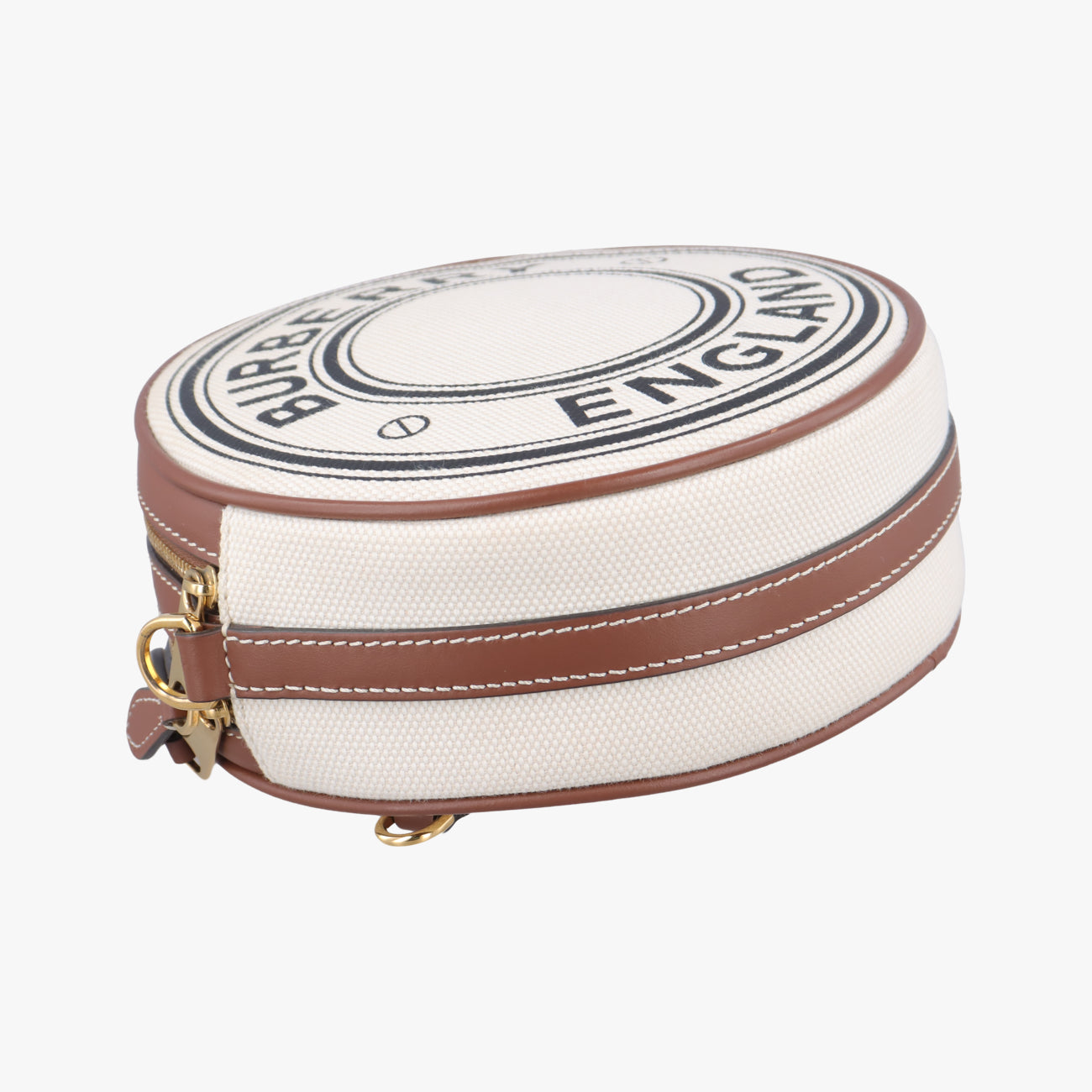 Pre-owned Burberry LOUISE Beige×Brown Canvas x Leather  shoulderbag | stylenewstar