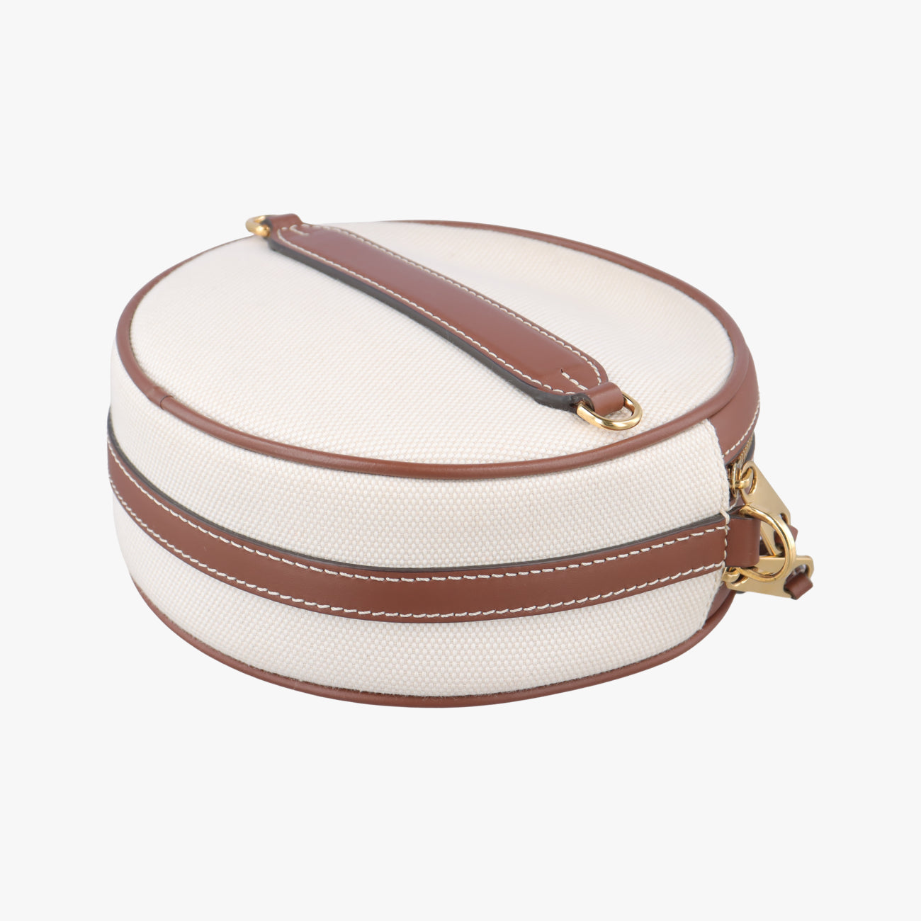 Pre-owned Burberry LOUISE Beige×Brown Canvas x Leather  shoulderbag | stylenewstar