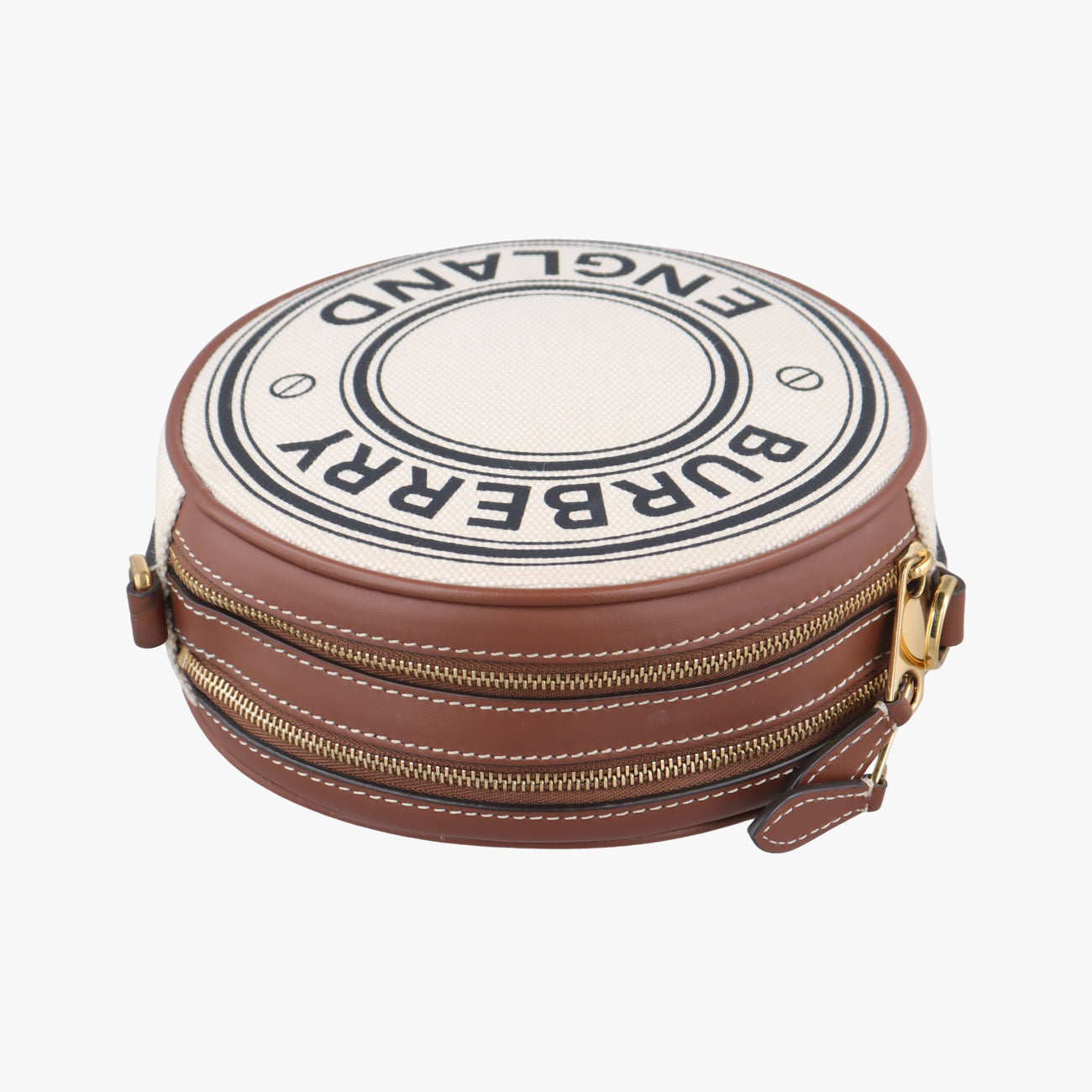 Pre-owned Burberry LOUISE Beige×Brown Canvas x Leather  shoulderbag | stylenewstar