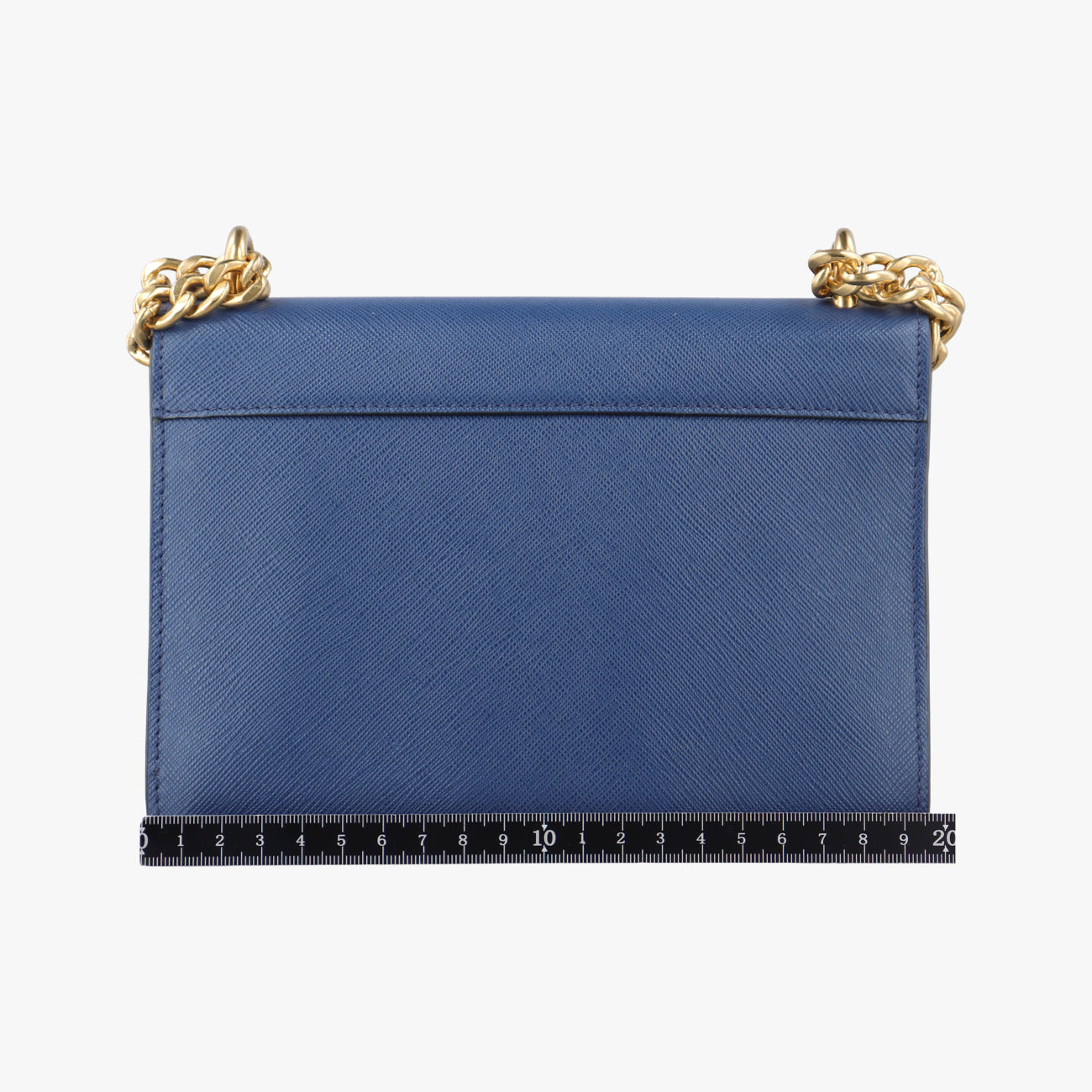 Pre-owned Prada milano logo Blue Saffiano Leather 1BP012 shoulderbag | stylenewstar