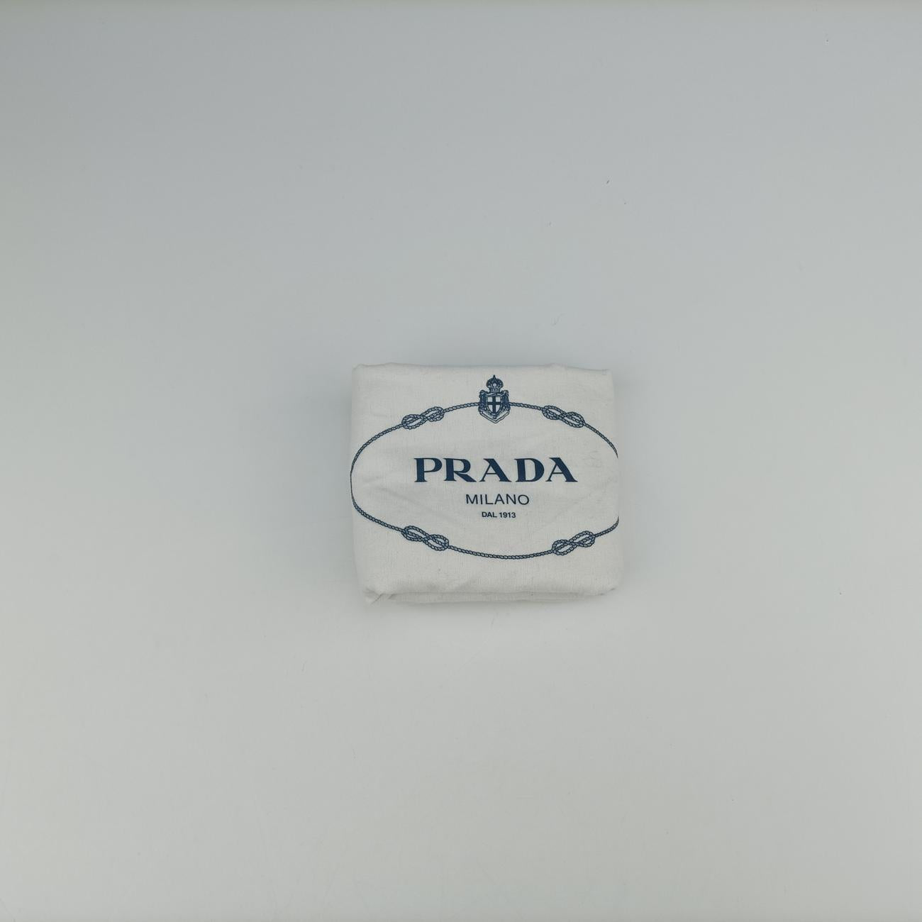 Pre-owned Prada milano logo Blue Saffiano Leather 1BP012 shoulderbag | stylenewstar