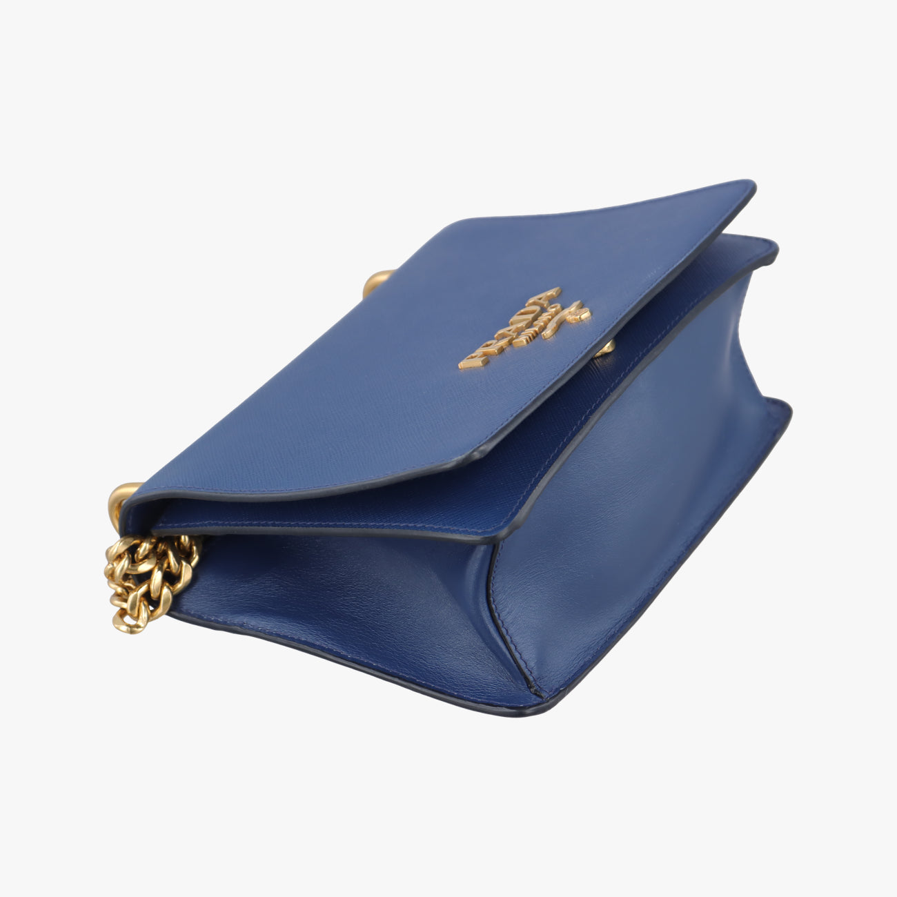 Pre-owned Prada milano logo Blue Saffiano Leather 1BP012 shoulderbag | stylenewstar