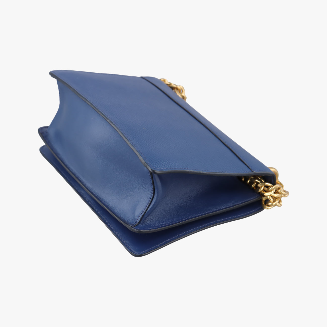 Pre-owned Prada milano logo Blue Saffiano Leather 1BP012 shoulderbag | stylenewstar