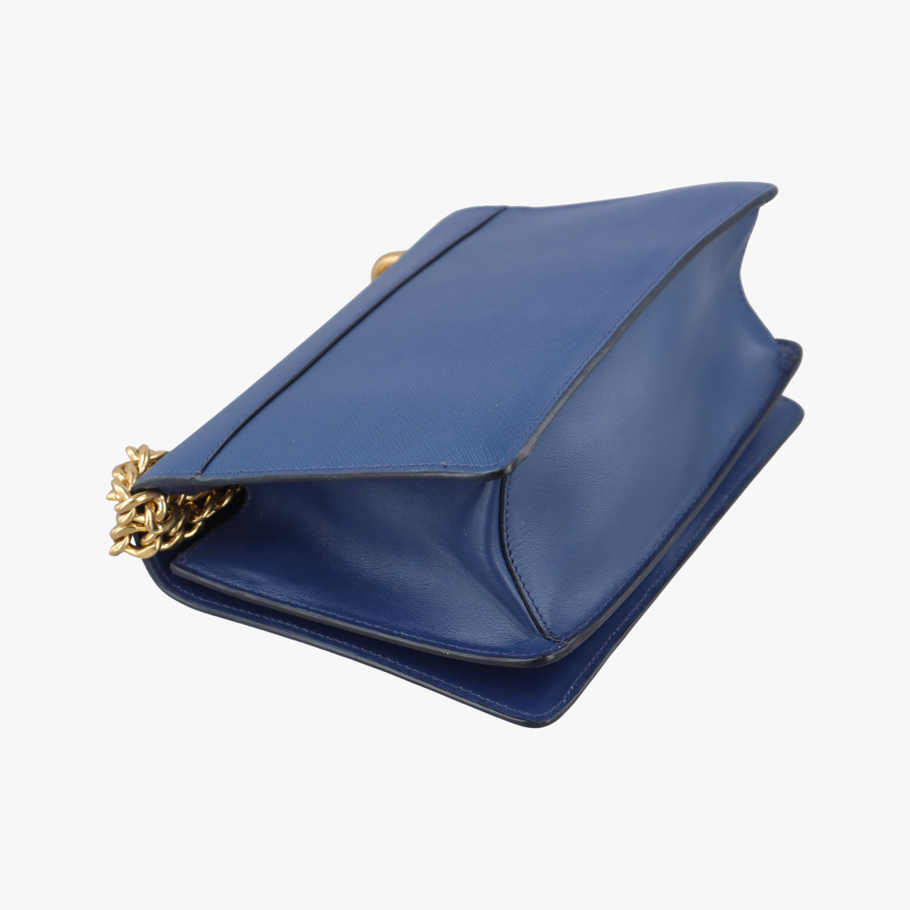 Pre-owned Prada milano logo Blue Saffiano Leather 1BP012 shoulderbag | stylenewstar