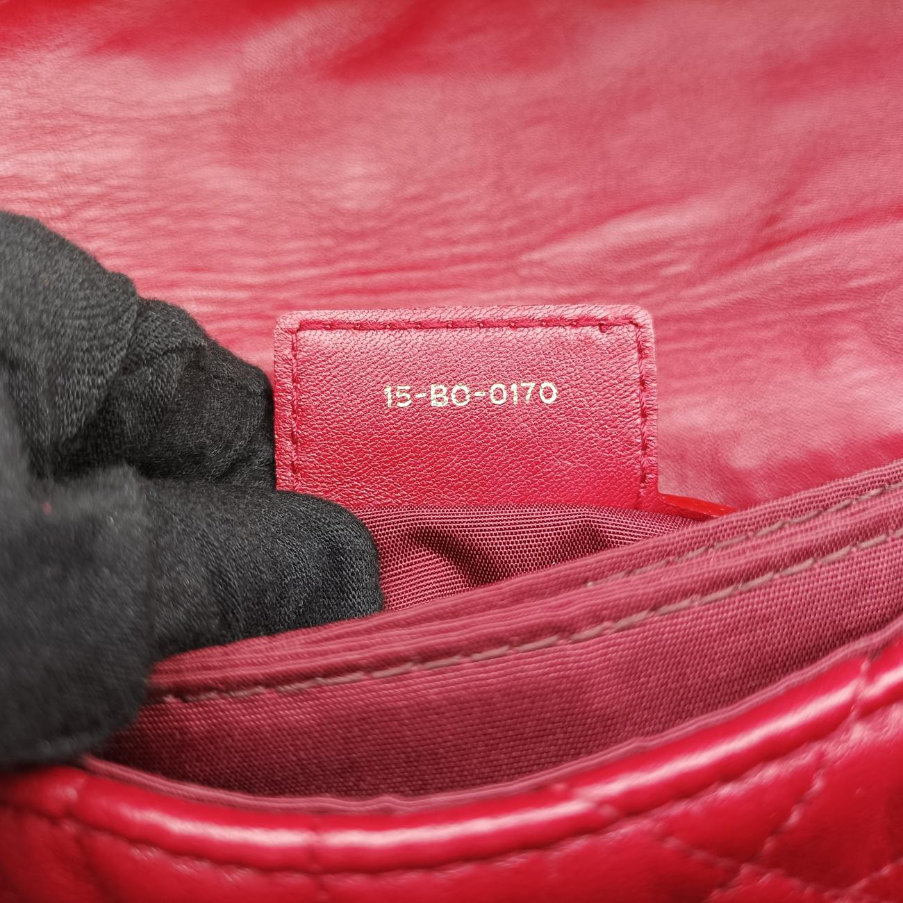 Pre-owned Christian Dior Cannage Faux Burgundy lambskin  shoulderbag | stylenewstar