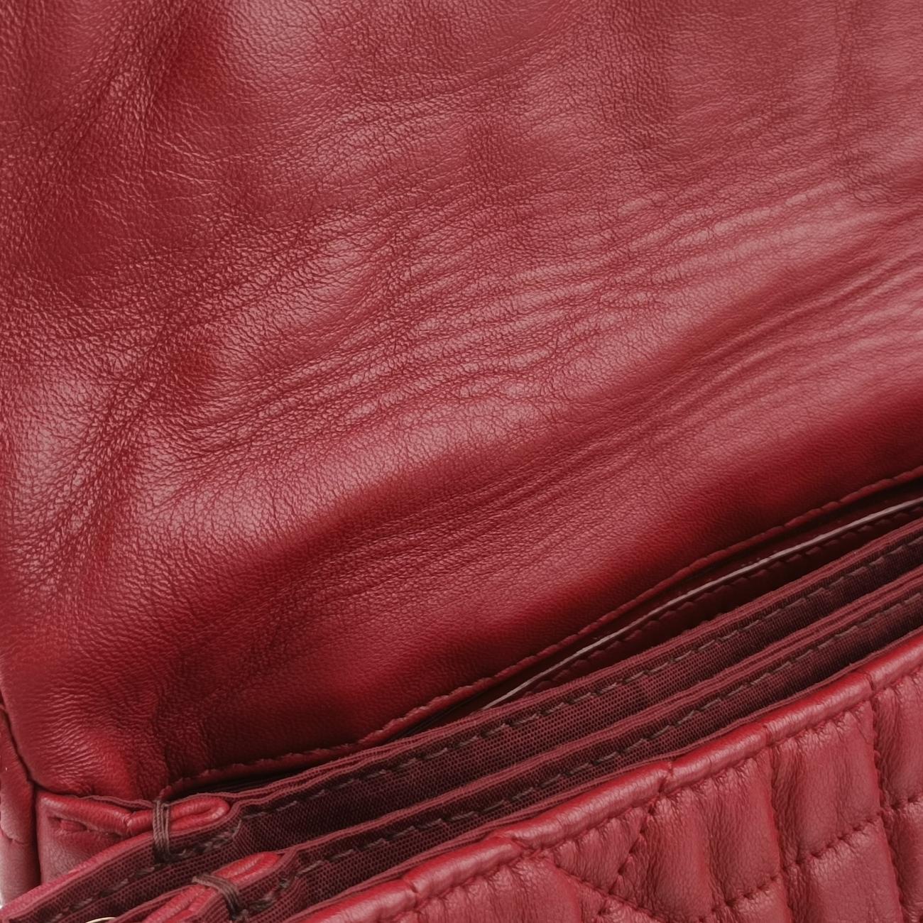 Pre-owned Christian Dior Cannage Faux Burgundy lambskin  shoulderbag | stylenewstar