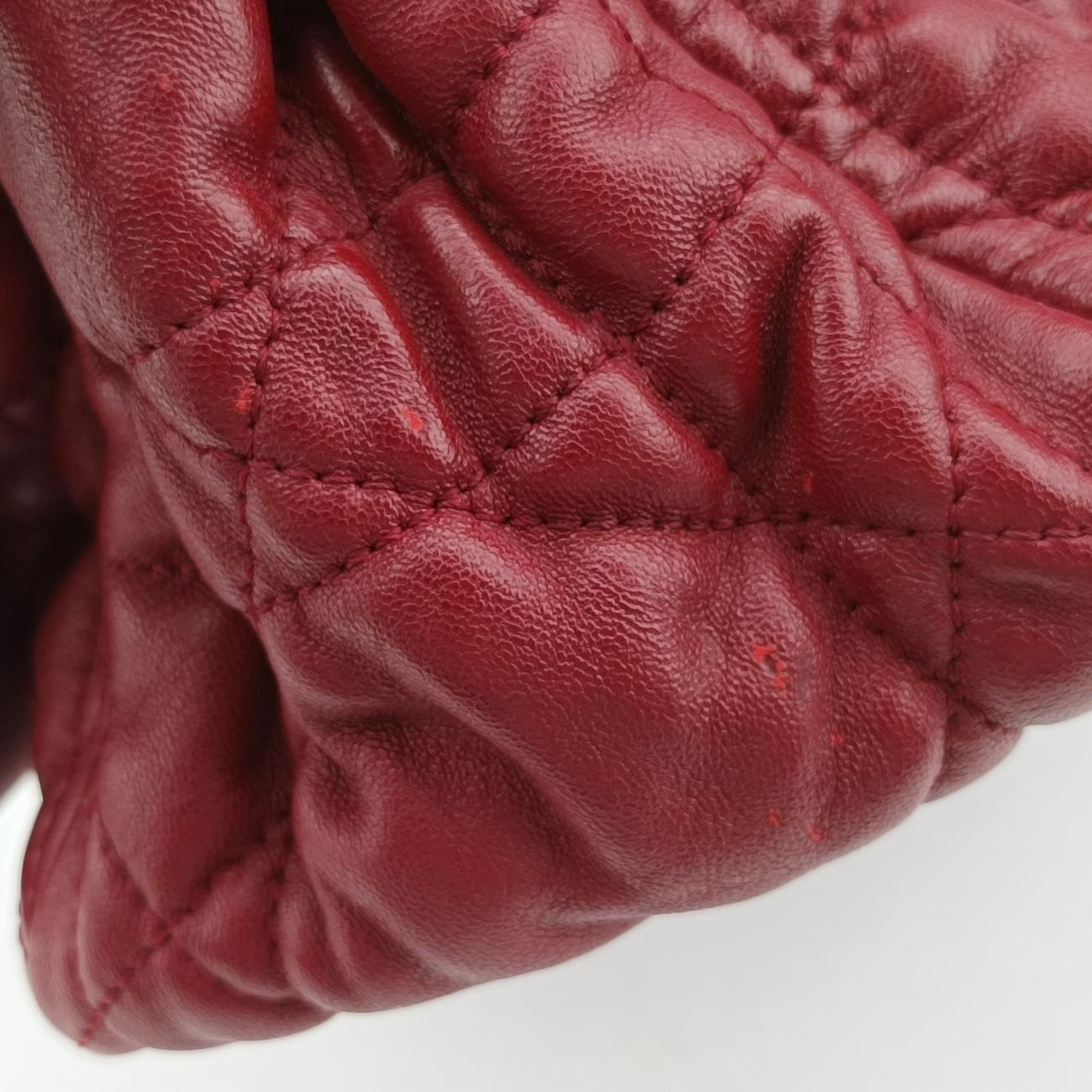 Pre-owned Christian Dior Cannage Faux Burgundy lambskin  shoulderbag | stylenewstar