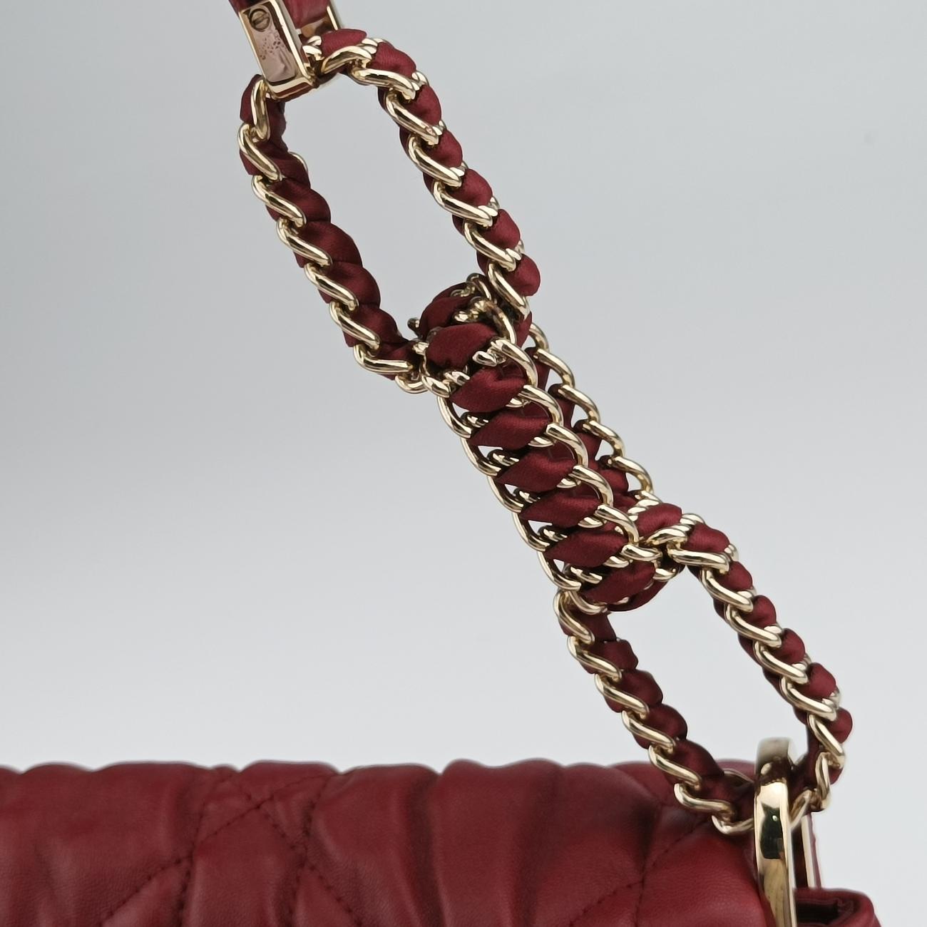 Pre-owned Christian Dior Cannage Faux Burgundy lambskin  shoulderbag | stylenewstar
