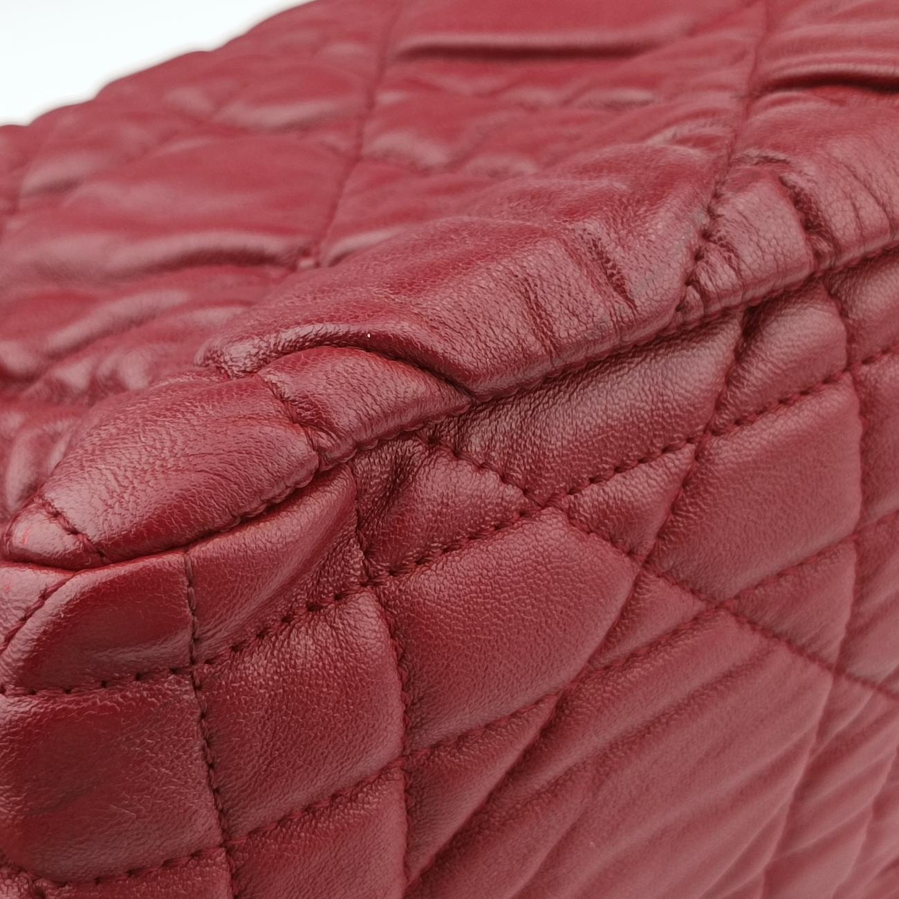 Pre-owned Christian Dior Cannage Faux Burgundy lambskin  shoulderbag | stylenewstar