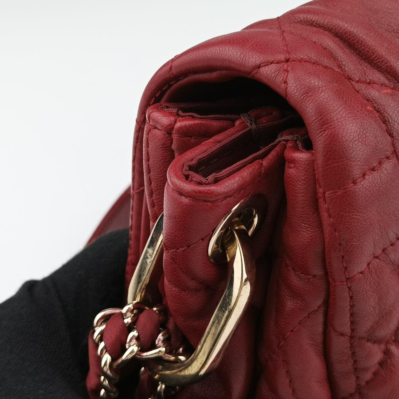 Pre-owned Christian Dior Cannage Faux Burgundy lambskin  shoulderbag | stylenewstar