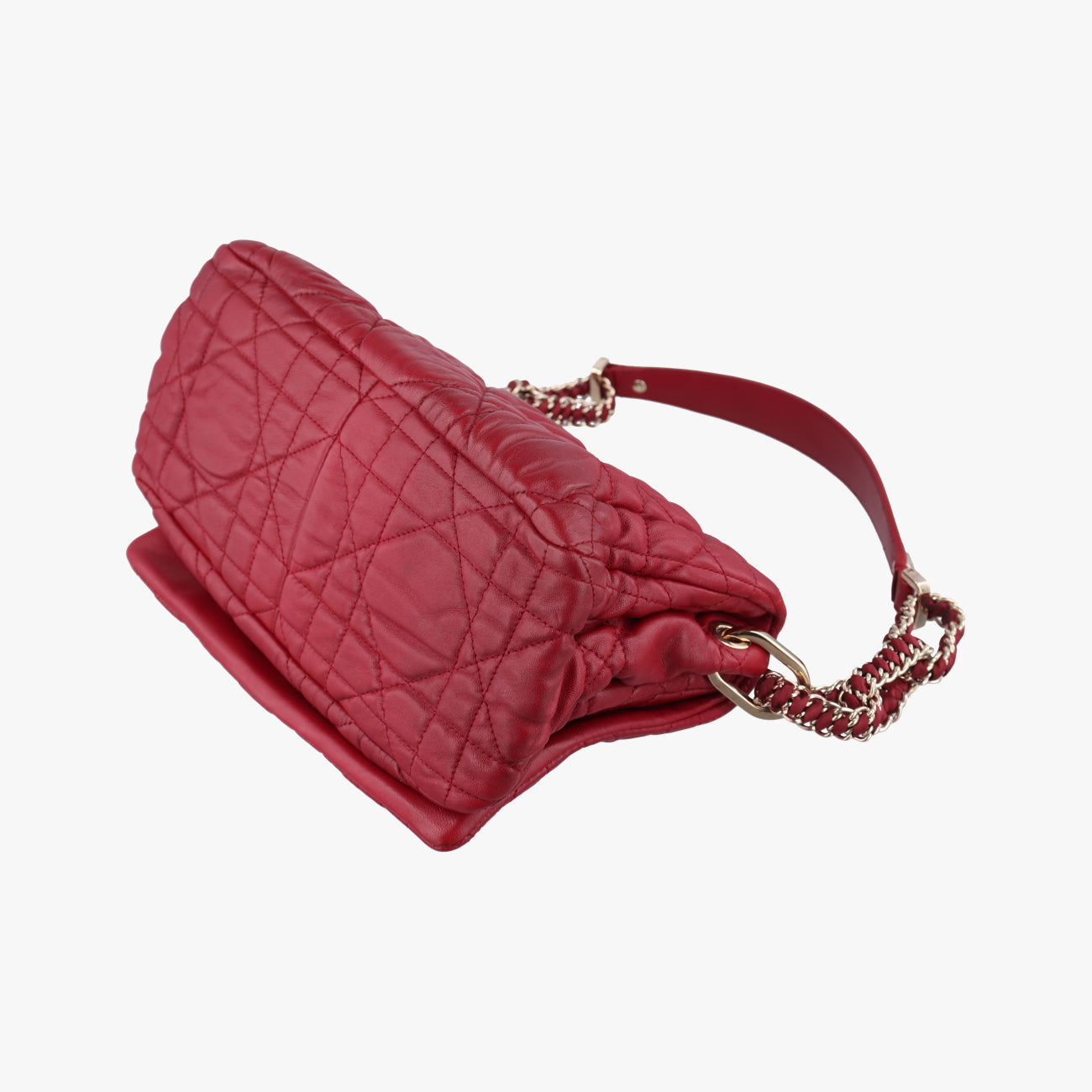 Pre-owned Christian Dior Cannage Faux Burgundy lambskin  shoulderbag | stylenewstar