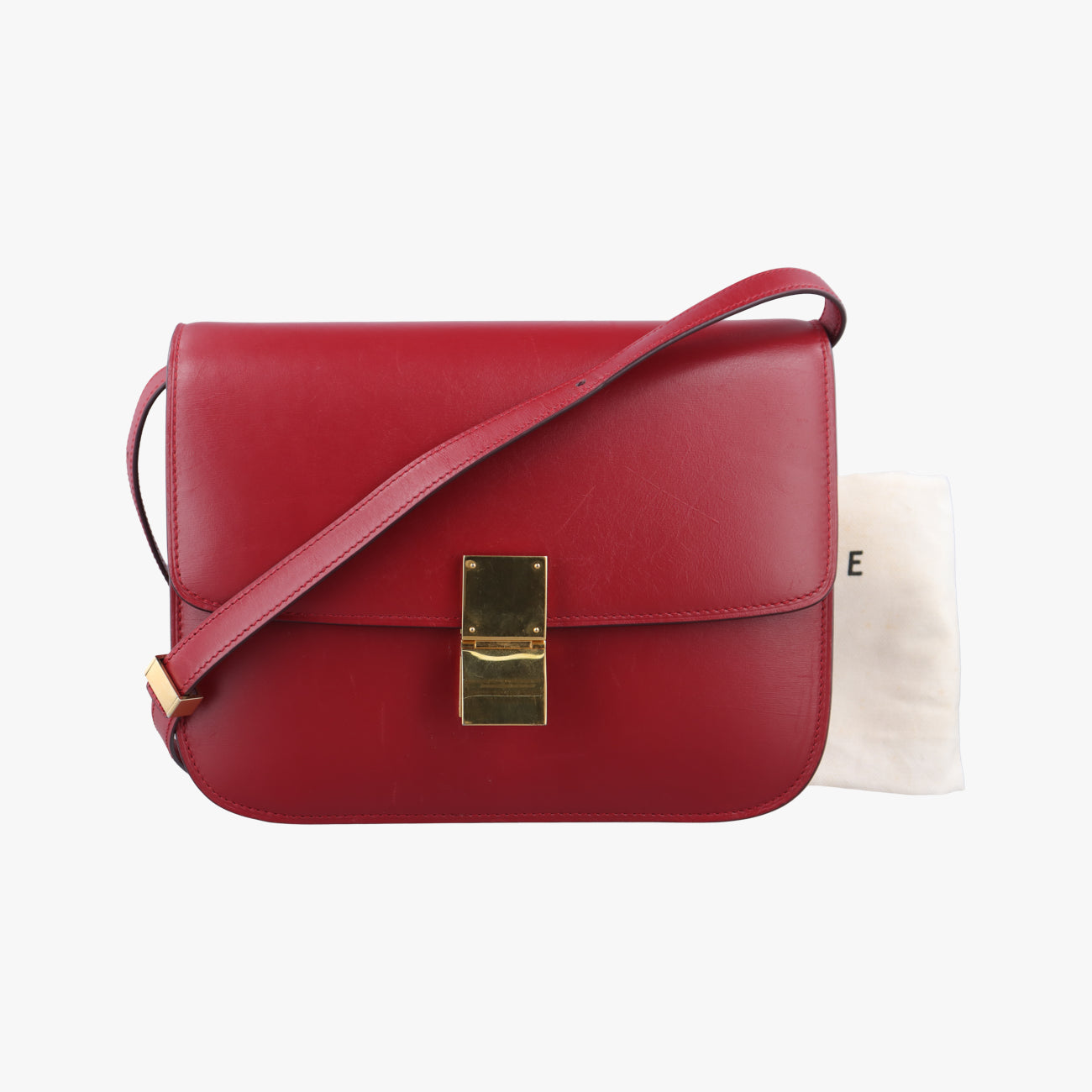 Secondhand Celine Classic Box Red Leather  shoulderbag | stylenewstar
