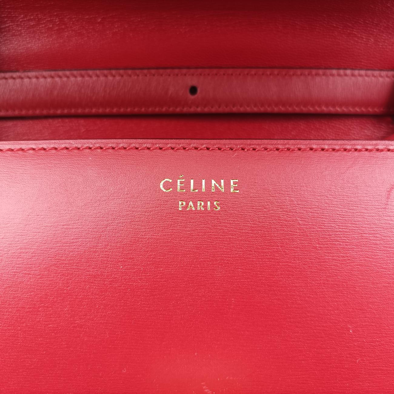 Secondhand Celine Classic Box Red Leather  shoulderbag | stylenewstar