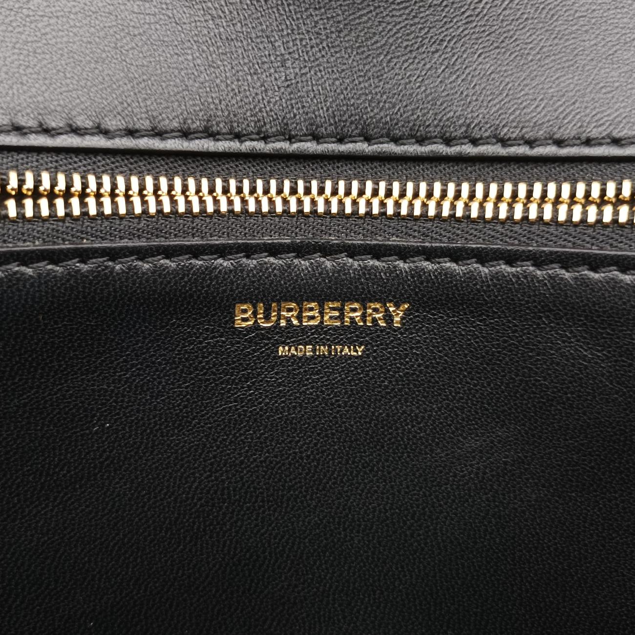 Pre-owned Burberry TB logo Burgundy×Multicolour Leather  shoulderbag | stylenewstar