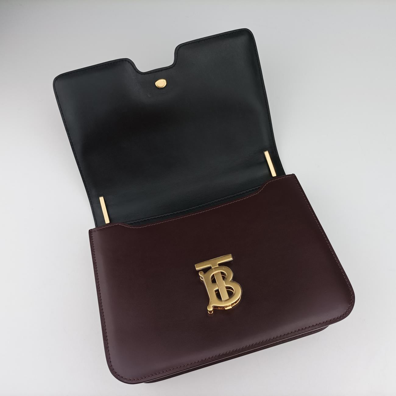 Pre-owned Burberry TB logo Burgundy×Multicolour Leather  shoulderbag | stylenewstar